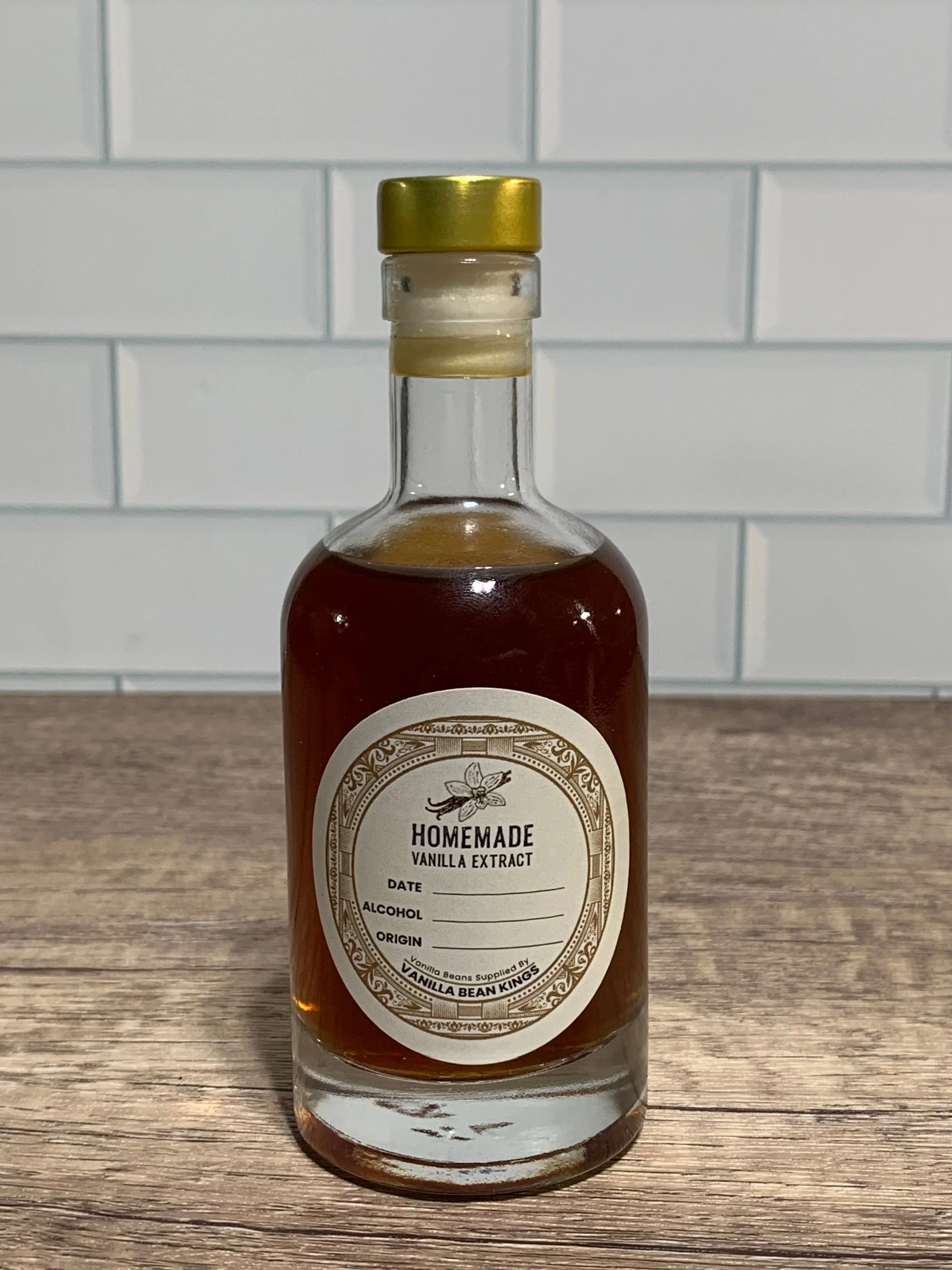 3.38 OZ Premium Glass Cork Top Bottle for Gifting Vanilla Extract with Label 100 ml - Image 3