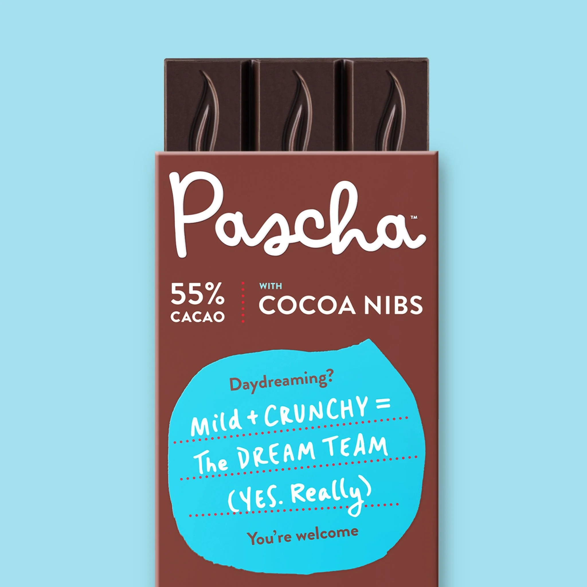 55% Cacao Organic Vegan Dark Chocolate Bar with Cocoa Nibs - Image 6