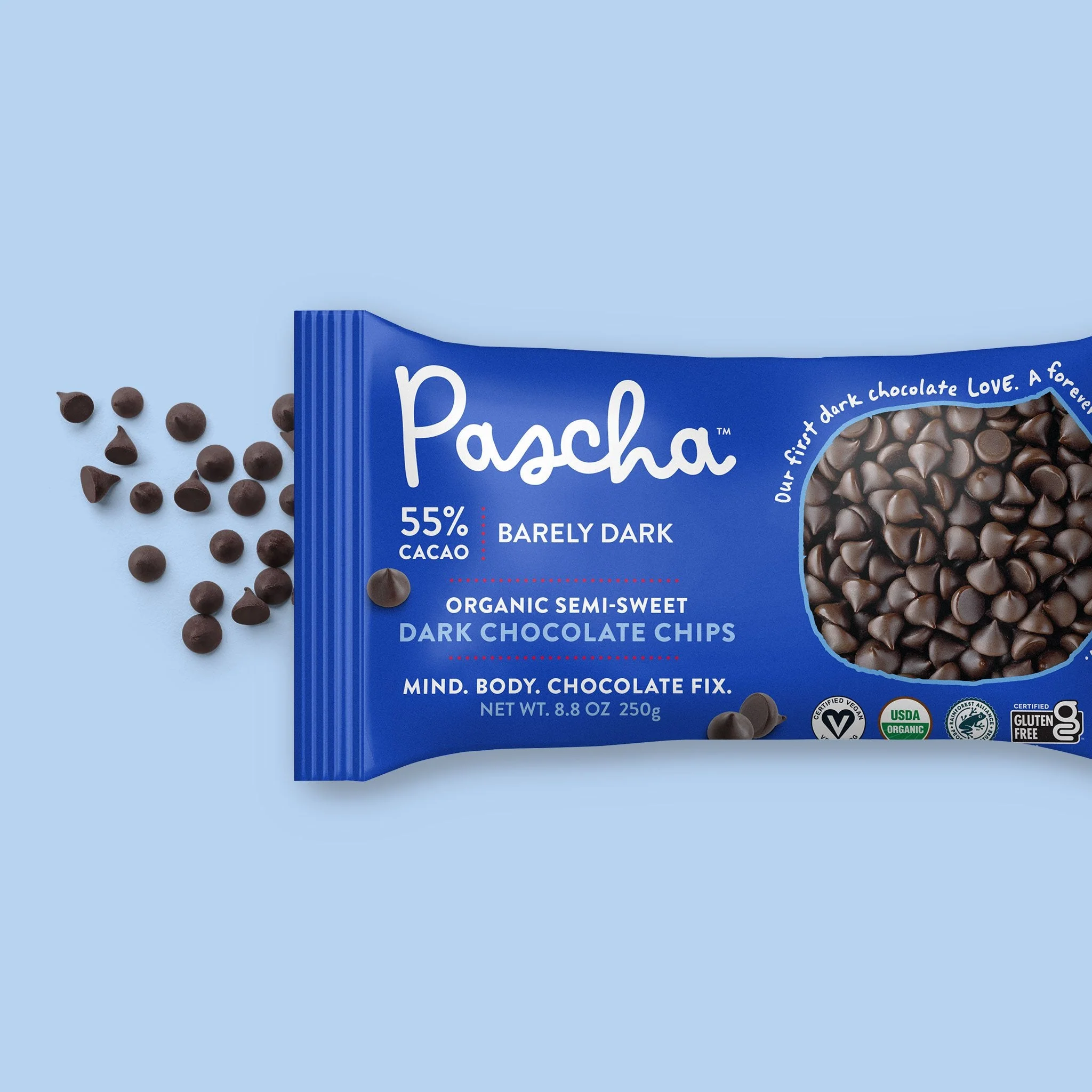 55% Cacao Organic Vegan Semi-Sweet Dark Chocolate Chips - Image 6