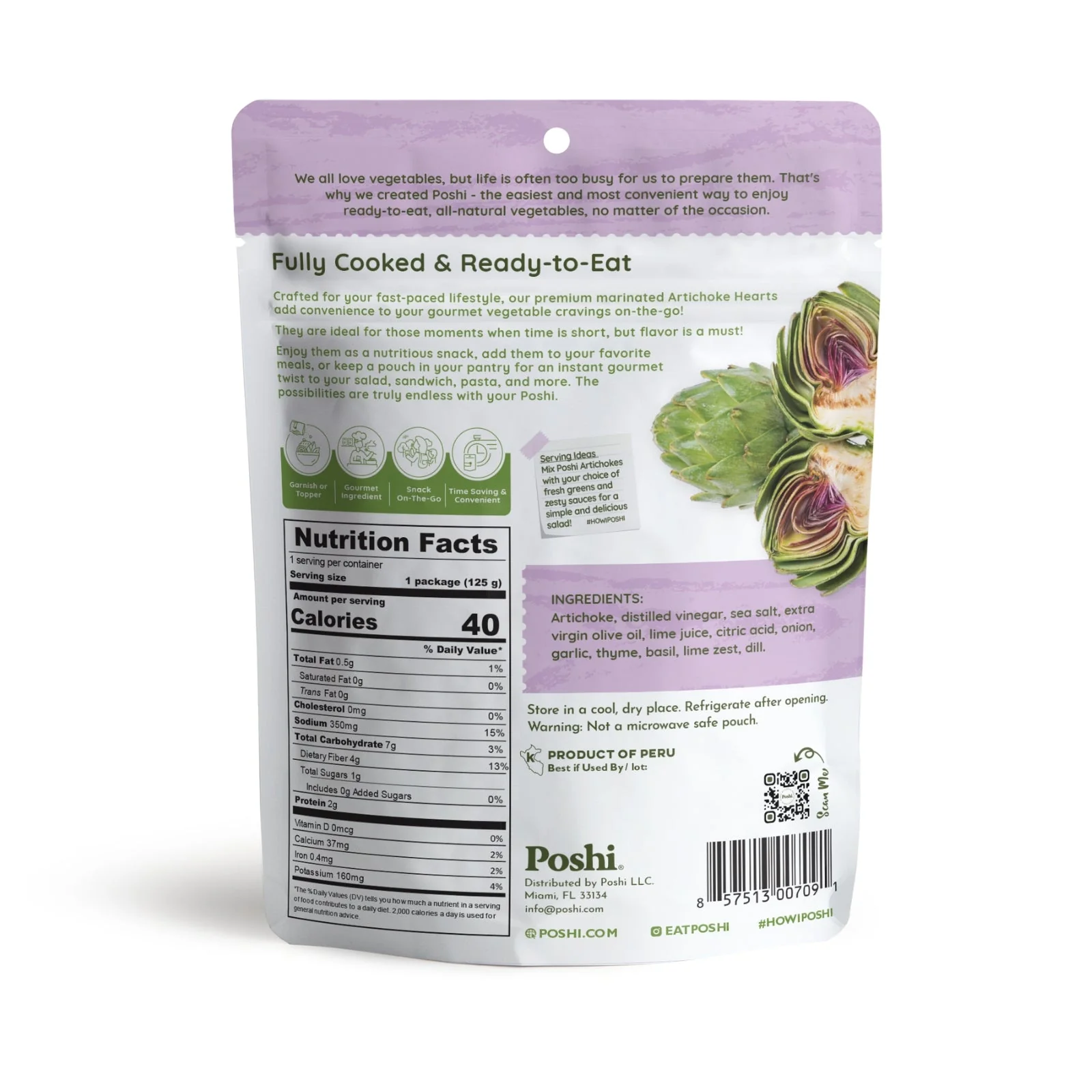 Artichokes With Basil & Thyme | Easy Chef - 10 Pack (4.4 OZ/Pouch) - Image 3