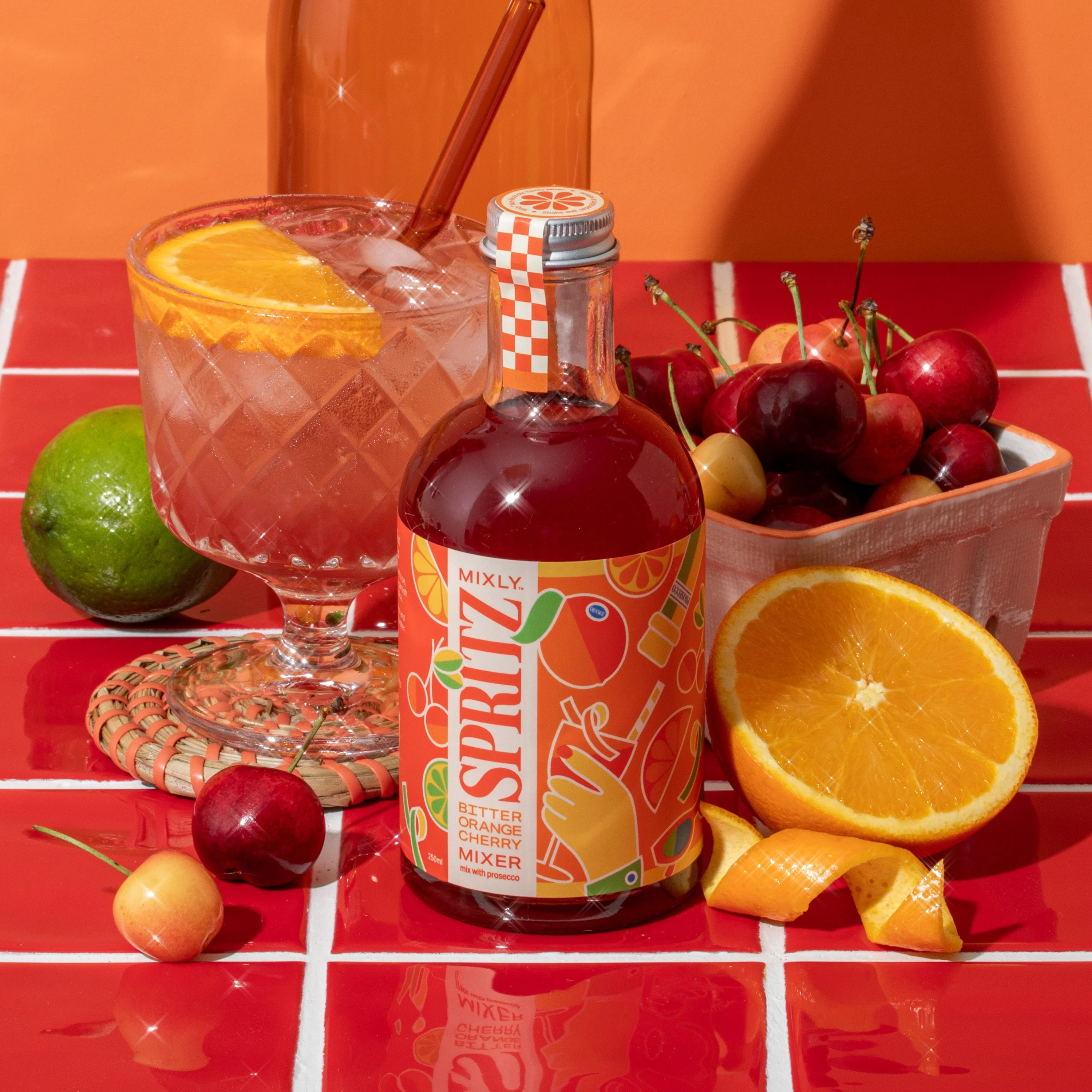 Bitter Orange Cherry Spritz | Non Alcoholic Cocktail & Mocktail Mixer - Image 2