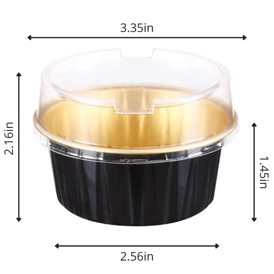 Black & Gold Mini Round Pans with Lids - Image 3