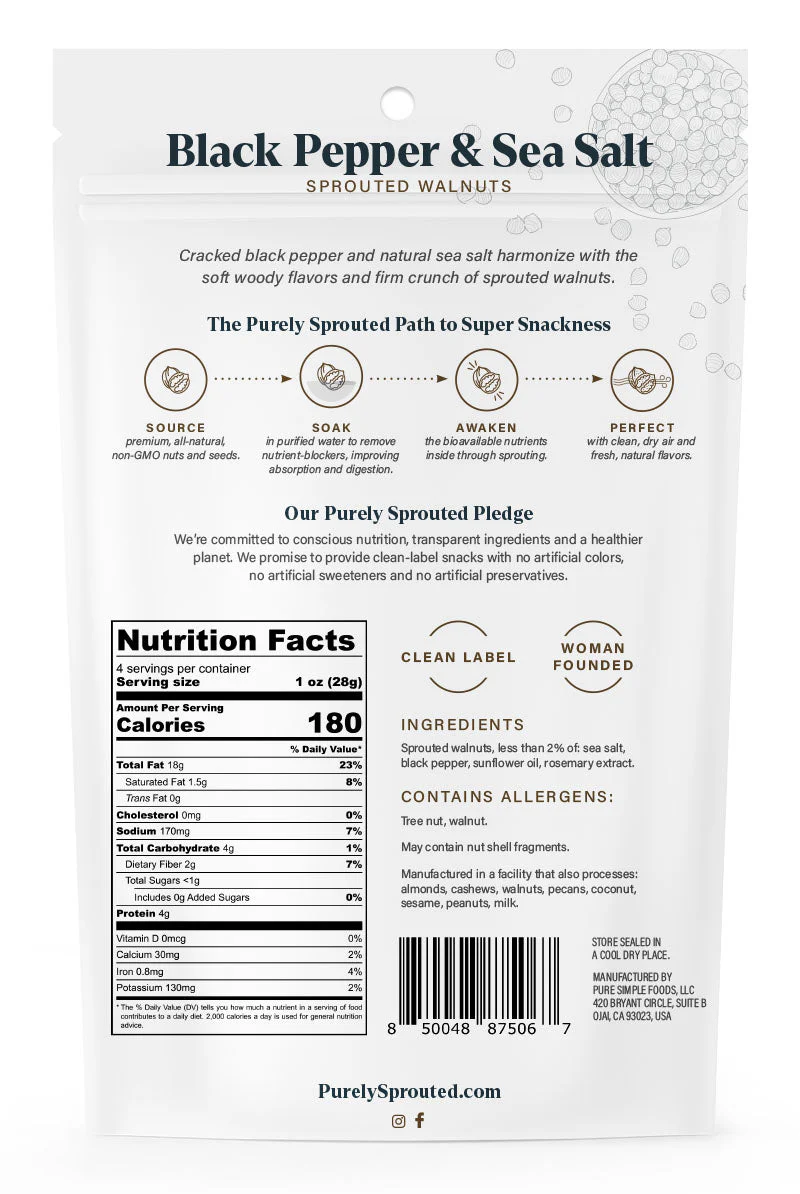 Black Pepper & Sea Salt Sprouted Walnuts - Image 2