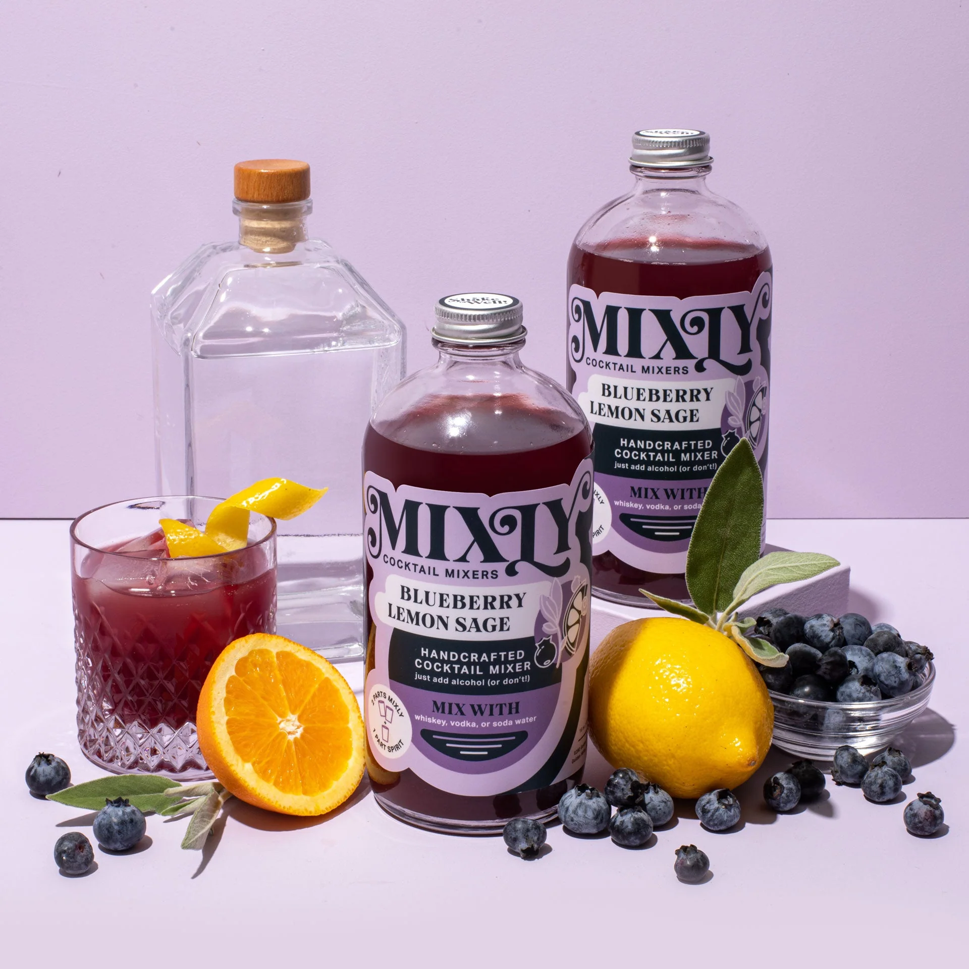 Blueberry Lemon Sage - Whiskey Sour Cocktail & Mocktail Mixer - Image 2