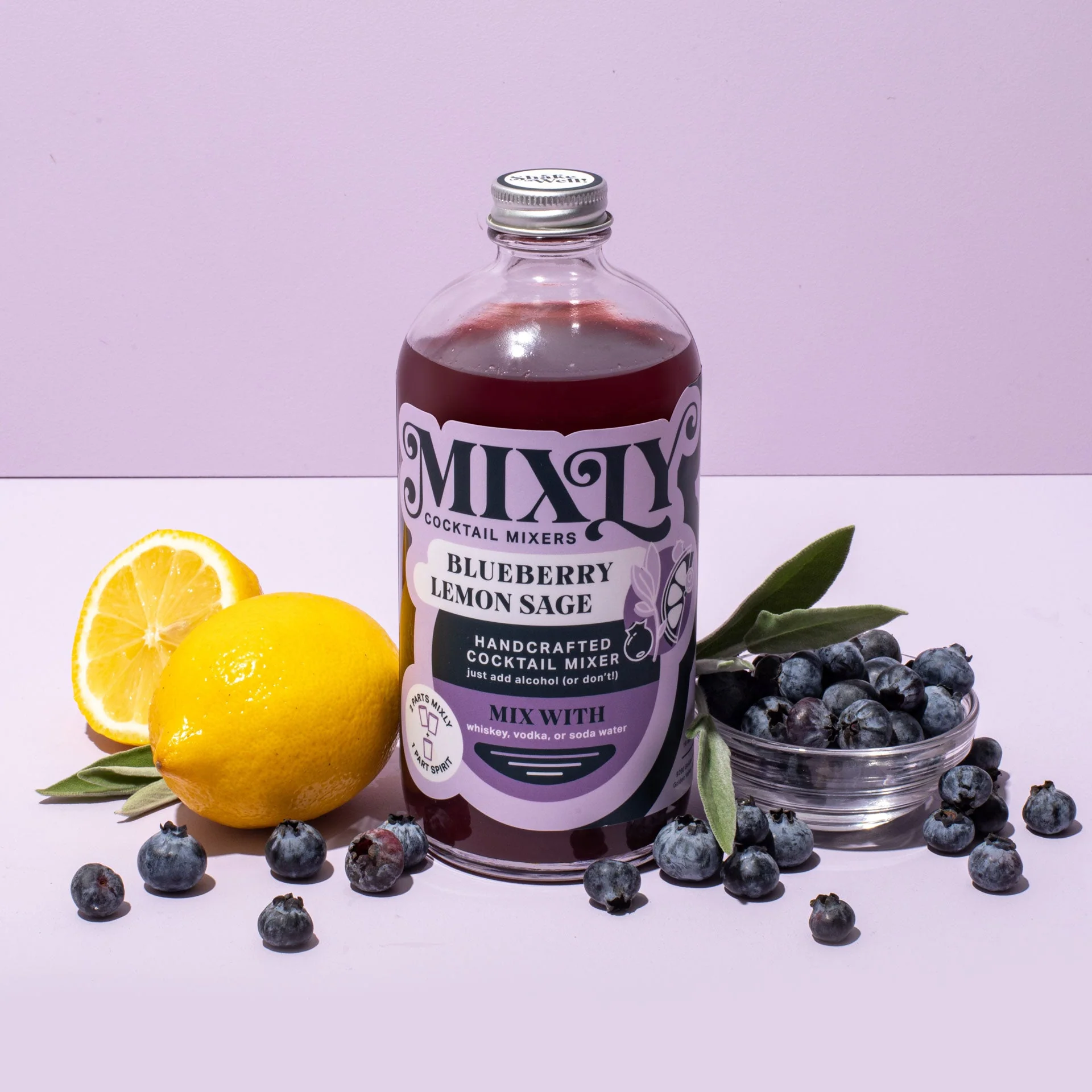 Blueberry Lemon Sage - Whiskey Sour Cocktail & Mocktail Mixer - Image 4