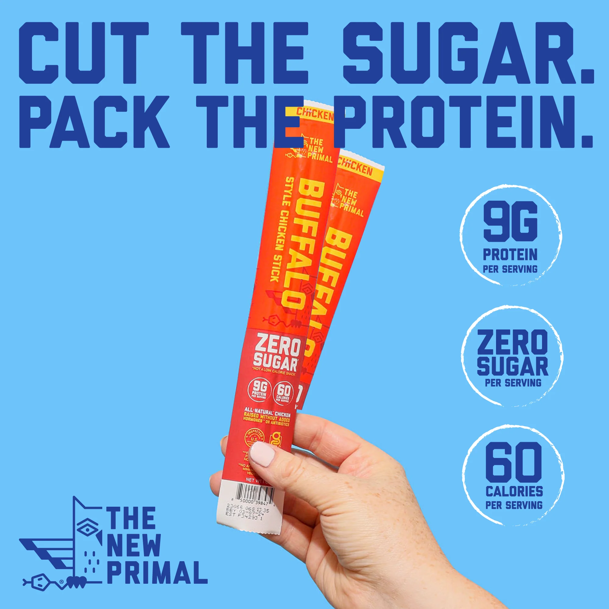 Buffalo Style Chicken Meat Sticks, All-Natural Chicken, Zero Sugar (20 Sticks) - Image 5