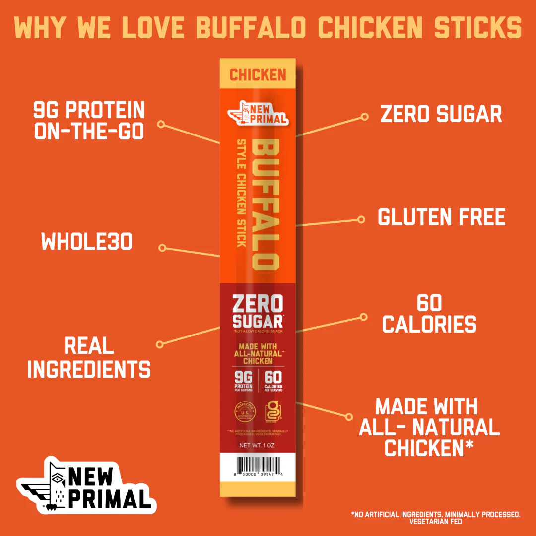 Buffalo Style Chicken Sticks, All-Natural Chicken, Zero Sugar (5 Sticks) - Image 4