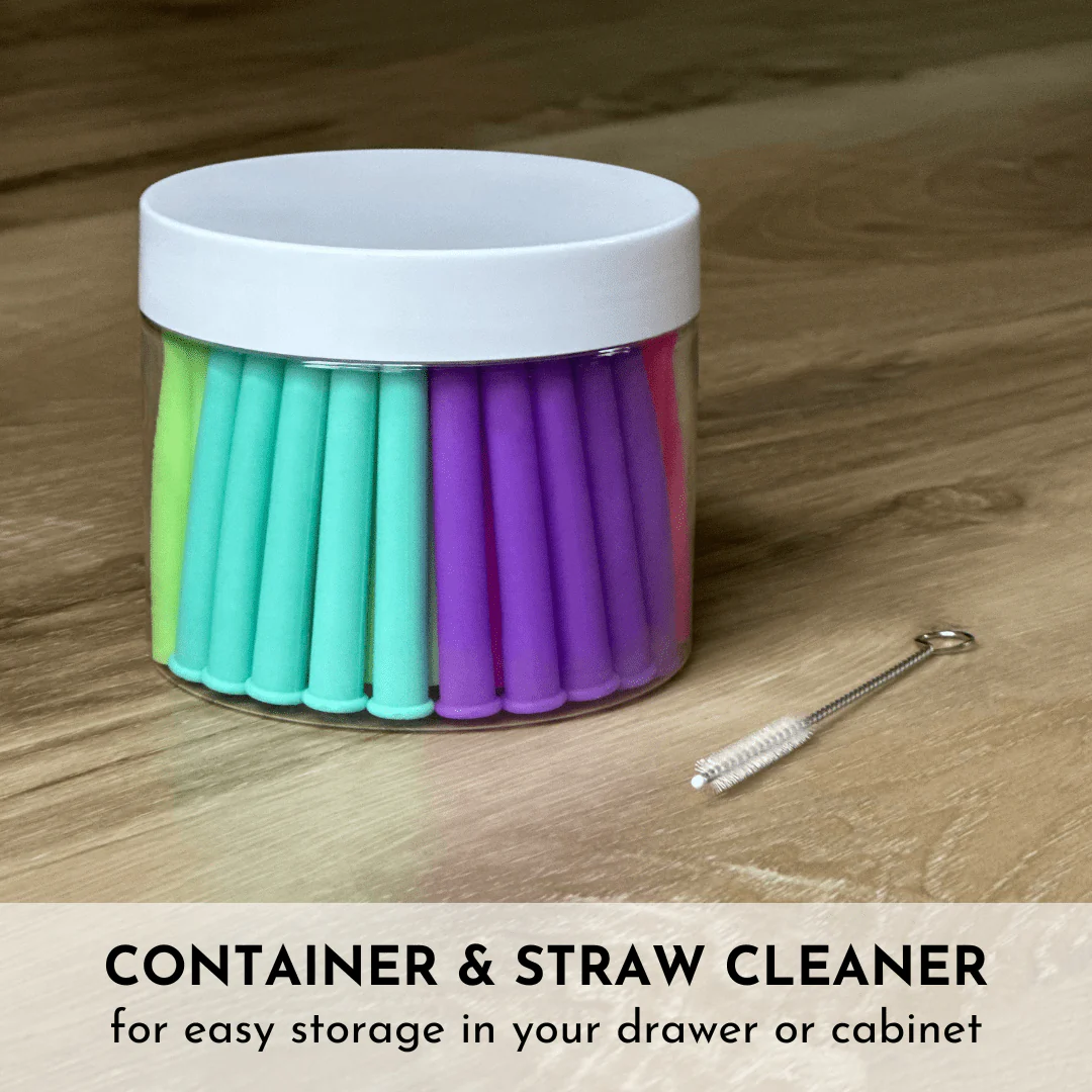 Build-A-Straw Reusable Silicone Straws Family Pack with Storage Container - Image 5