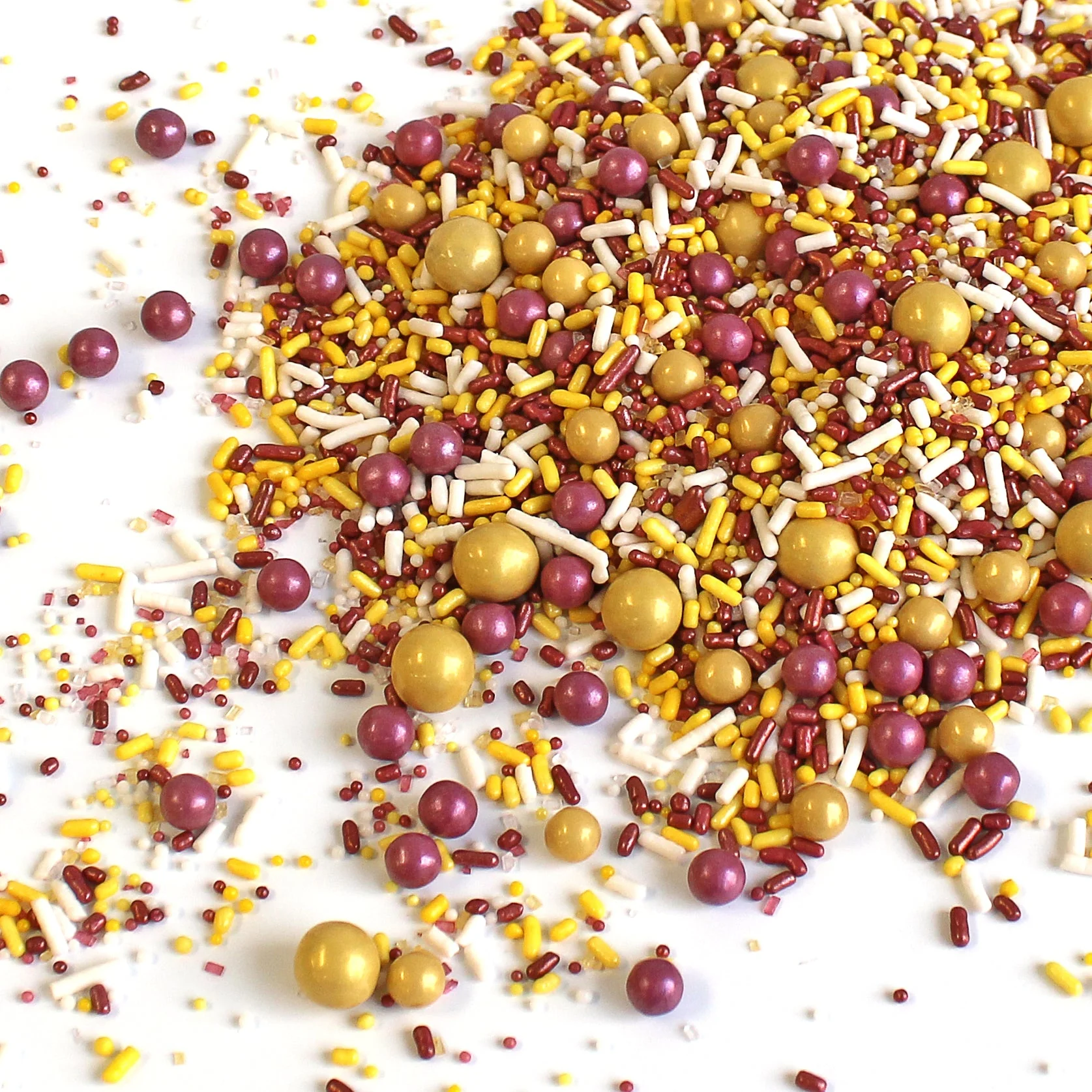 Burgundy, Golden Yellow & White Sporty Sprinkles - Image 2