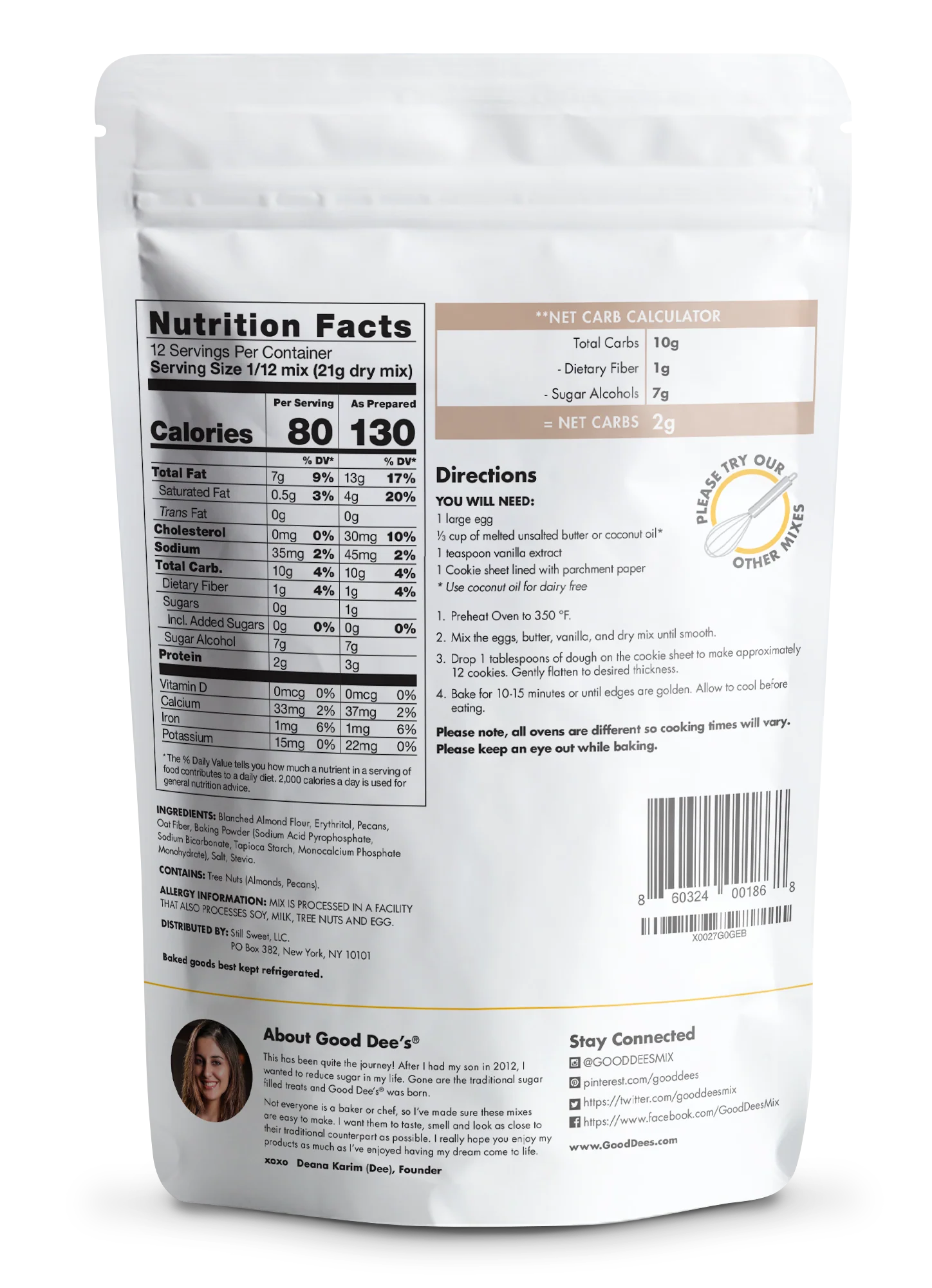 Butter Pecan Keto Cookie Mix - Gluten Free and No Added Sugar - Image 2