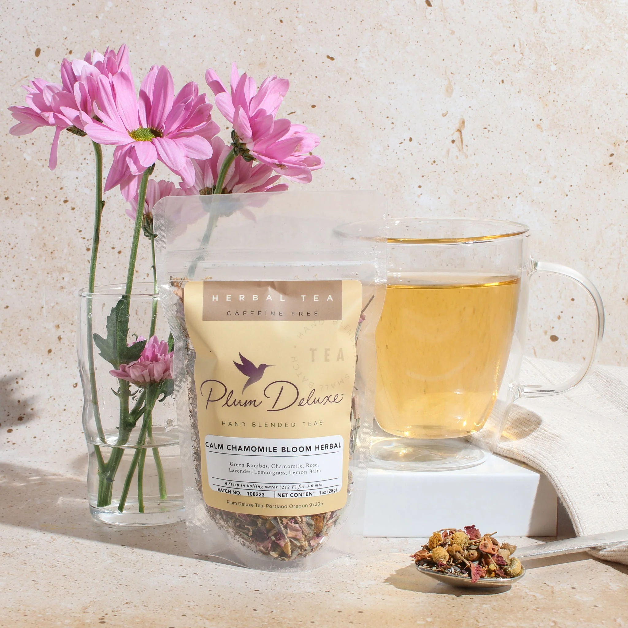 Calm Chamomile Bloom Herbal Tea (Rose - Lavender) - Image 2