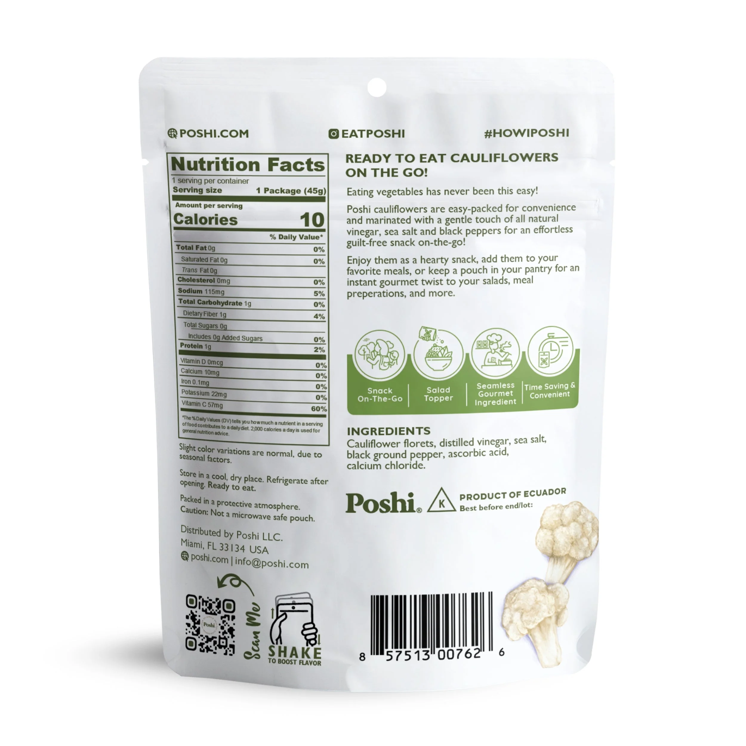 Cauliflower With Salt & Black Pepper - 10 Pack (1.58 OZ/Pouch) - Image 3