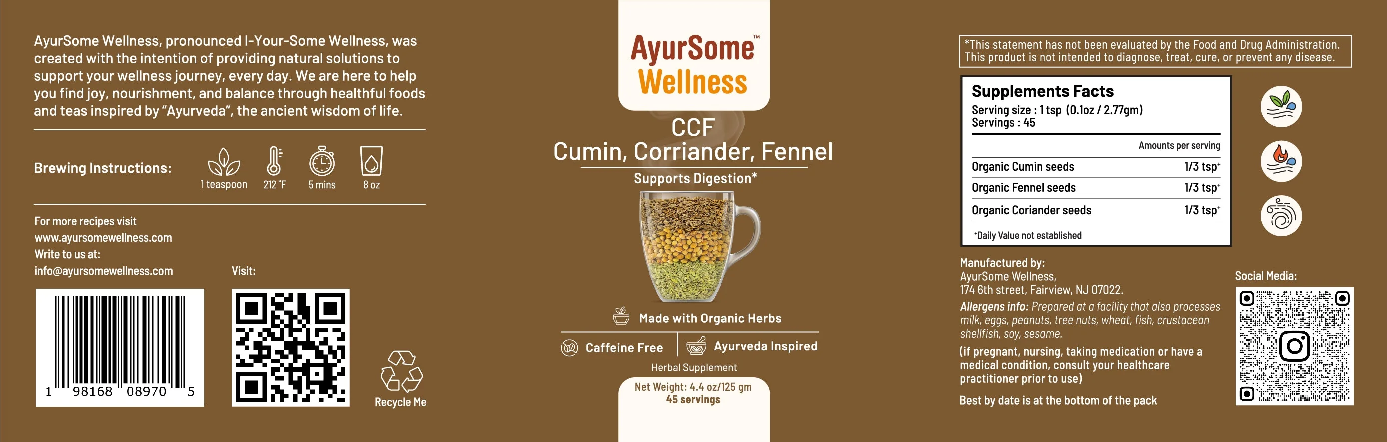 CCF Tea | Organic Cumin Coriander Fennel Digestive Tea - Image 4