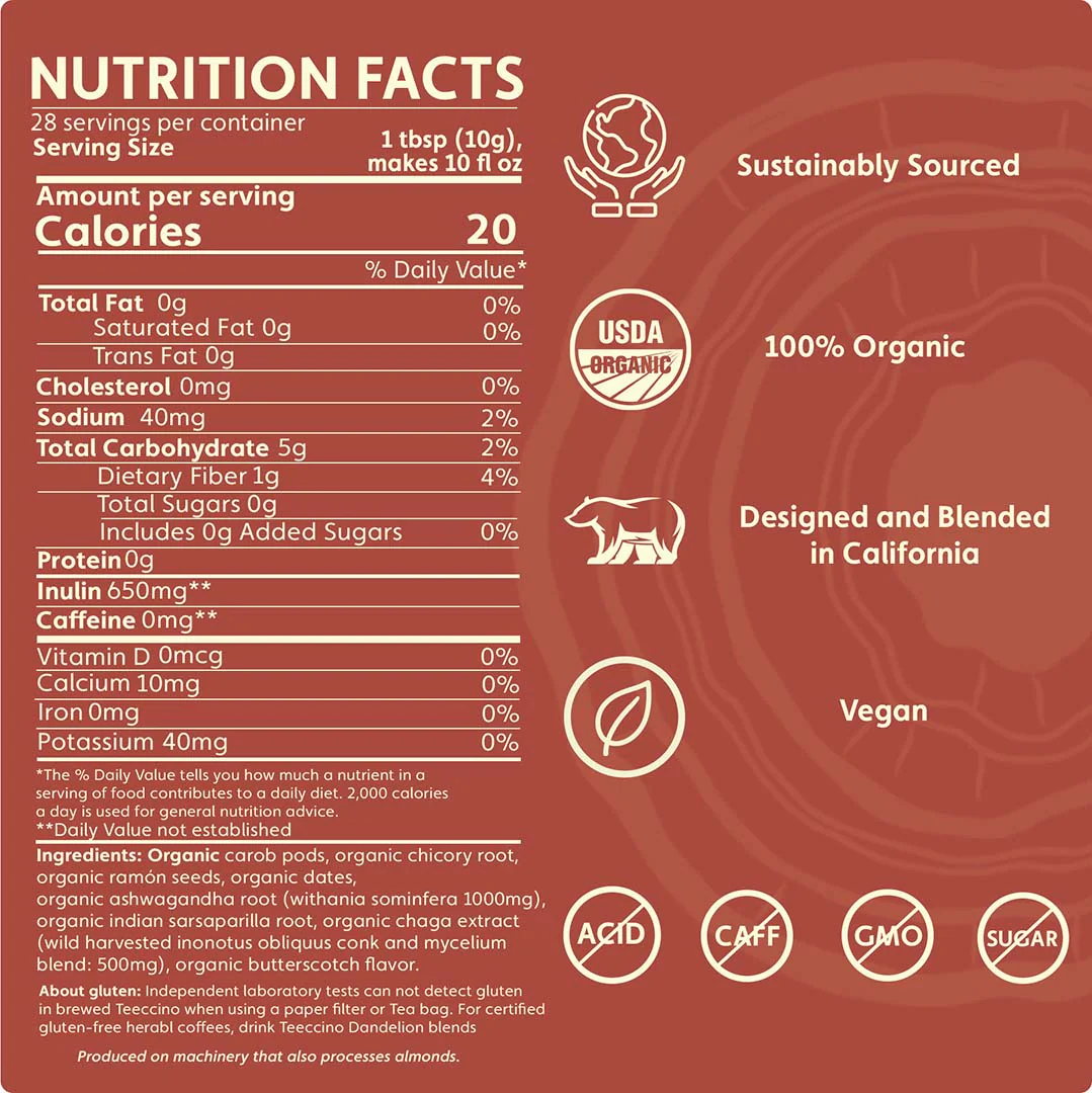 Chaga Ashwagandha Butterscotch Cream Mushroom Herbal Coffee - Image 6
