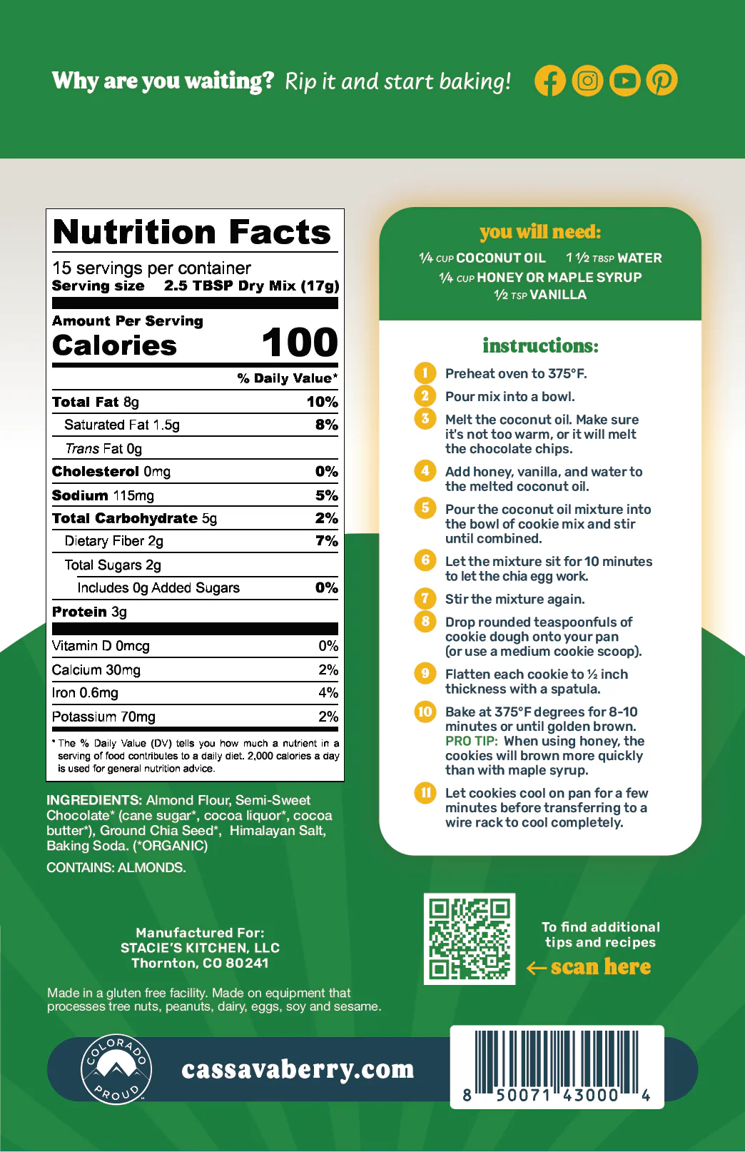 Gluten-Free & Plant-Based Chocolate Chip Cookie Baking Mix - Image 3