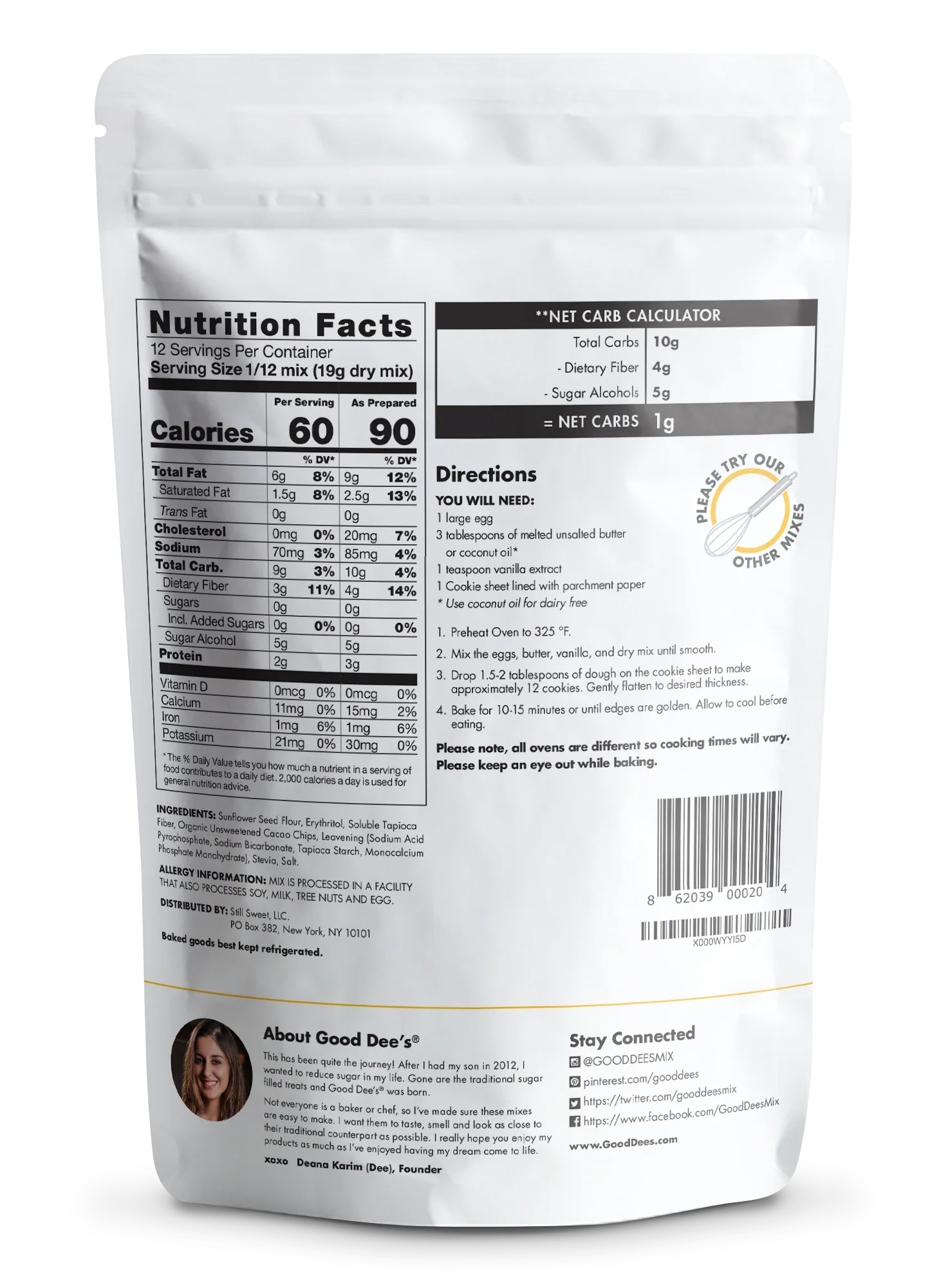 Chocolate Chip Keto Cookie Mix - Gluten Free and No Added Sugar - Image 2
