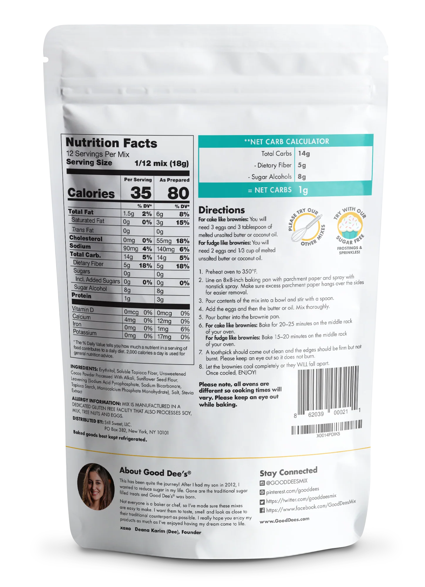 Chocolate Keto Brownie Mix - Gluten Free and Sugar Free Brownie Mix - Image 2