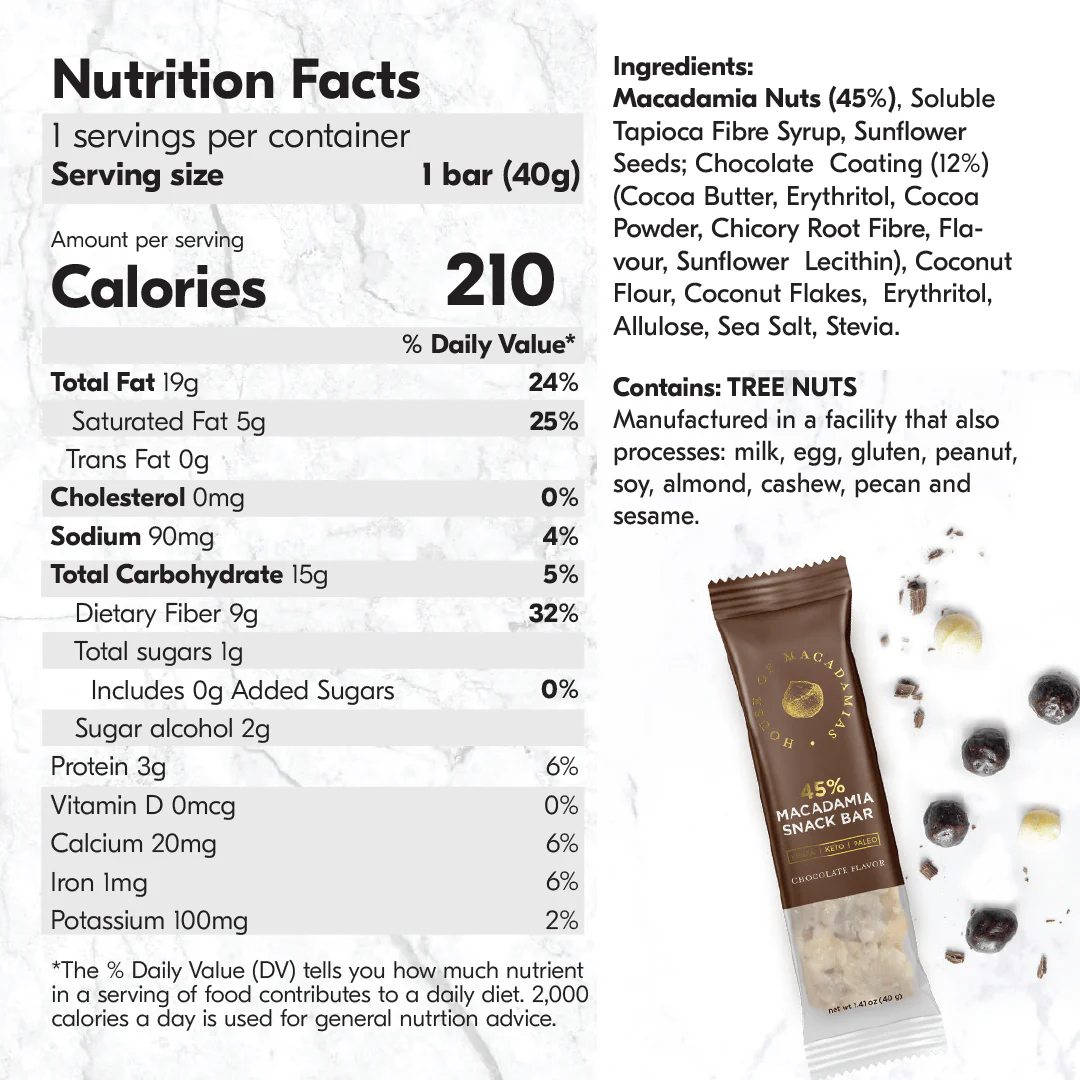 Chocolate Macadamia Nuts Snack Bar (12 Bars) - Image 4