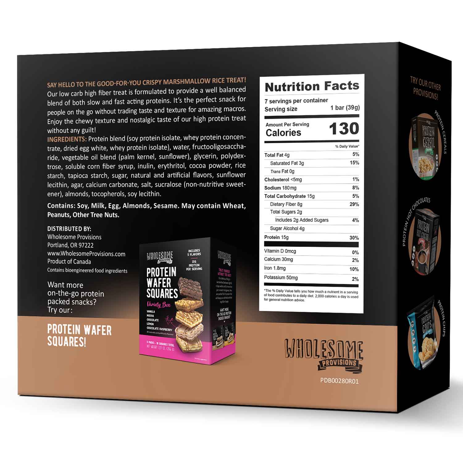 Chocolate Vanilla Protein Rice Crispy Treats - 15g Protein, Low Carb 3g Net, High Fiber, Soft & Chewy - Image 4