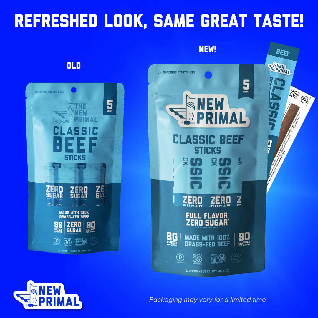 Classic Beef Meat Sticks, 100% Grass-Fed Beef, Zero Sugar (5 Sticks) - Image 2