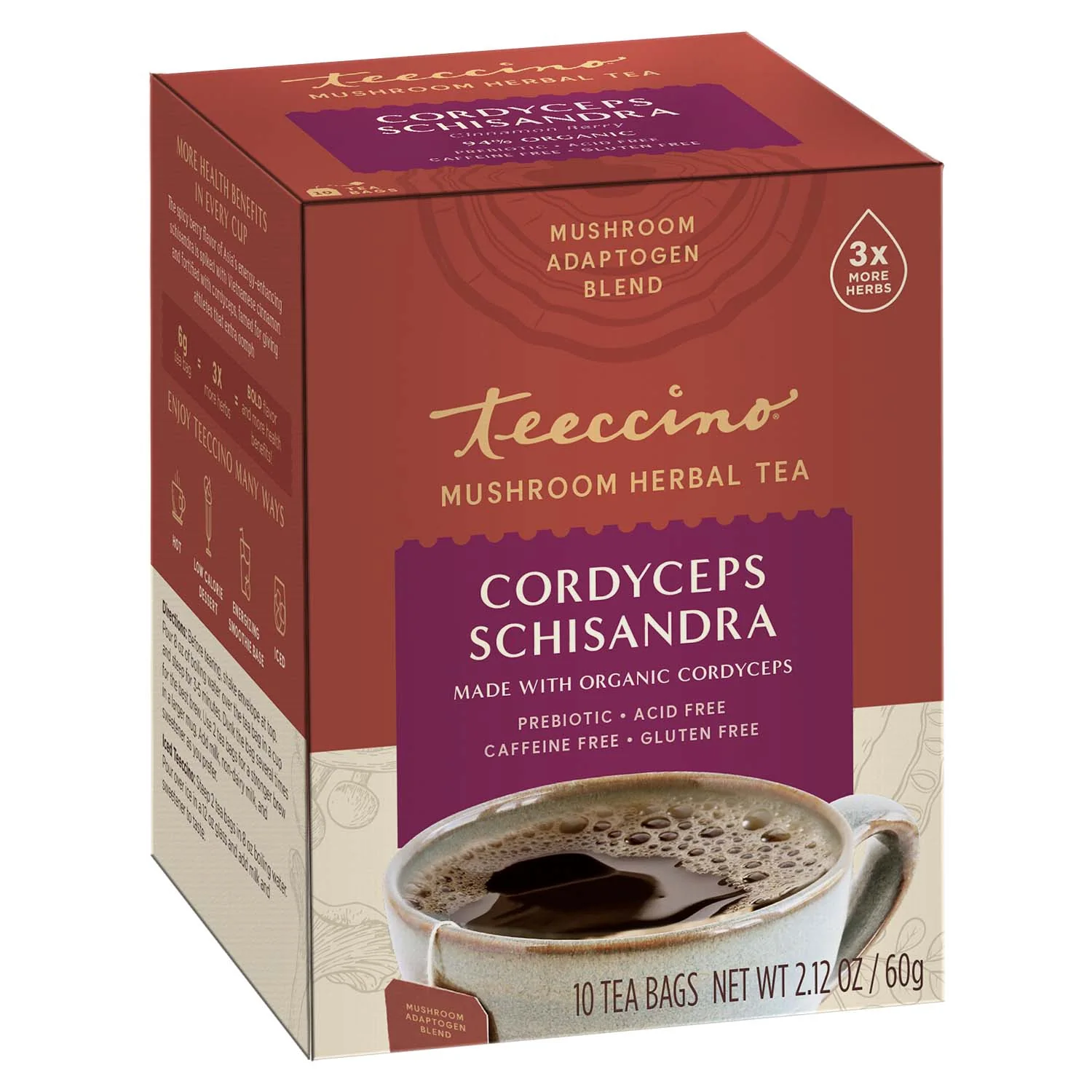 Cordyceps Schisandra Cinnamon Berry Mushroom Herbal Tea - Image 4