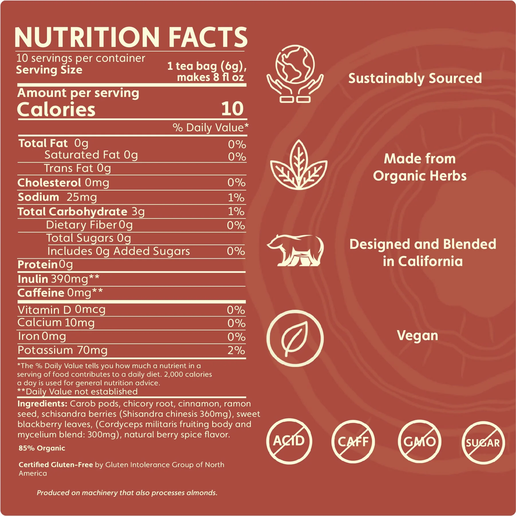 Cordyceps Schisandra Cinnamon Berry Mushroom Herbal Tea - Image 6
