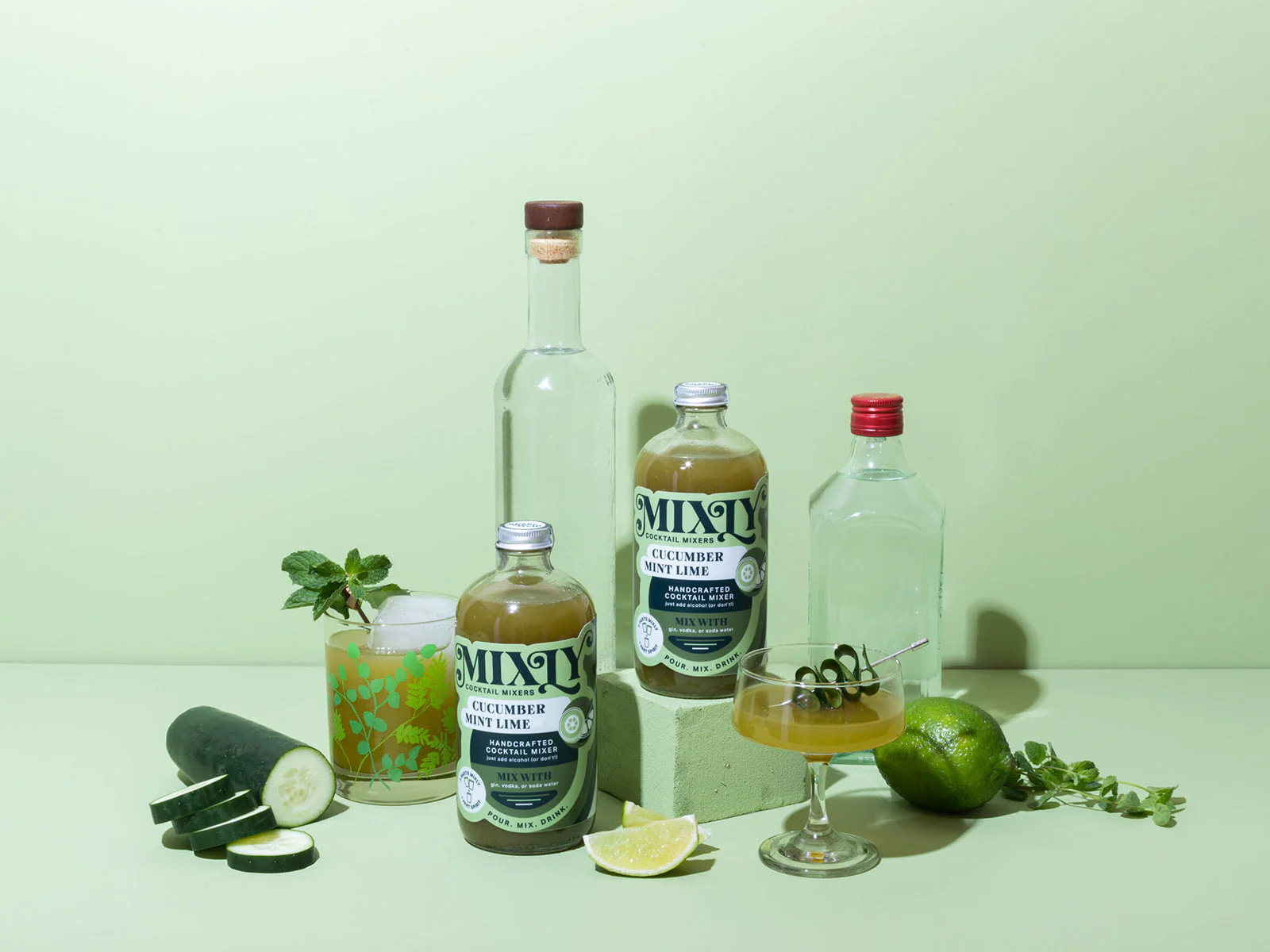Cucumber Mint Lime - Gin Fizz Cocktail & Mocktail Mixer - Image 3