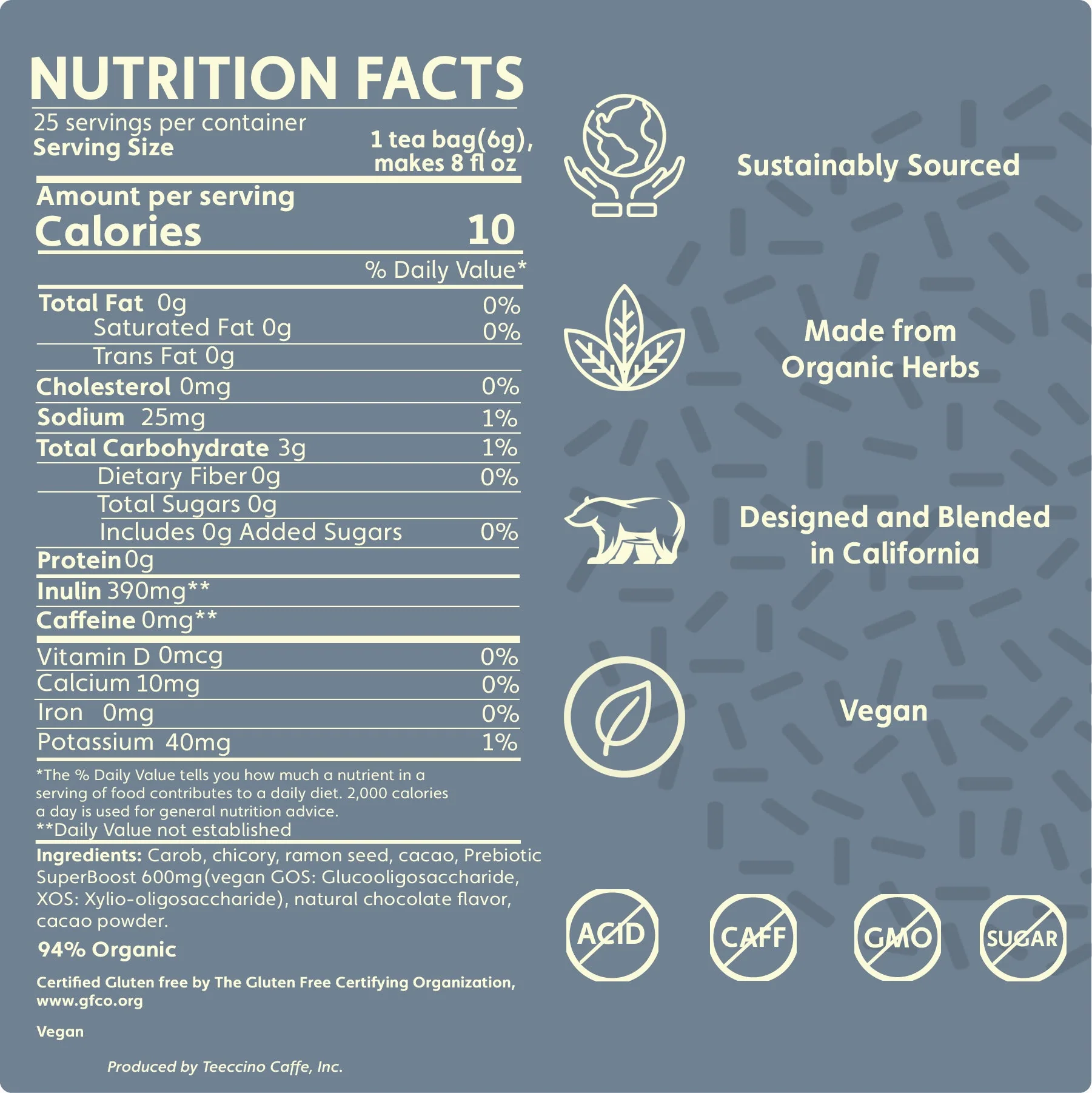 Dark Chocolate Prebiotic SuperBoost Herbal Tea - Image 4