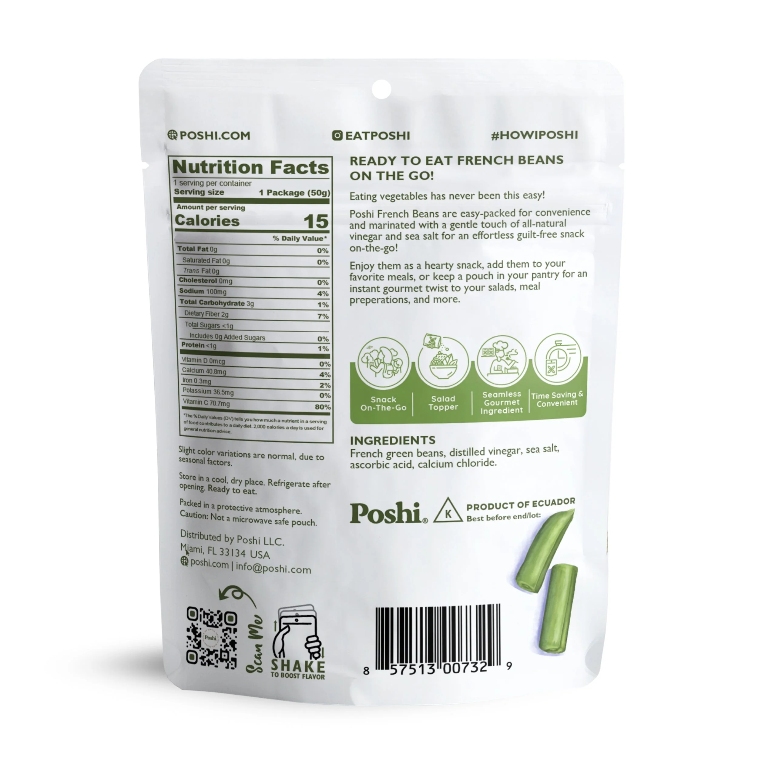 French Beans Original Flavor - 10 Pack (1.76 OZ/Pouch) - Image 3