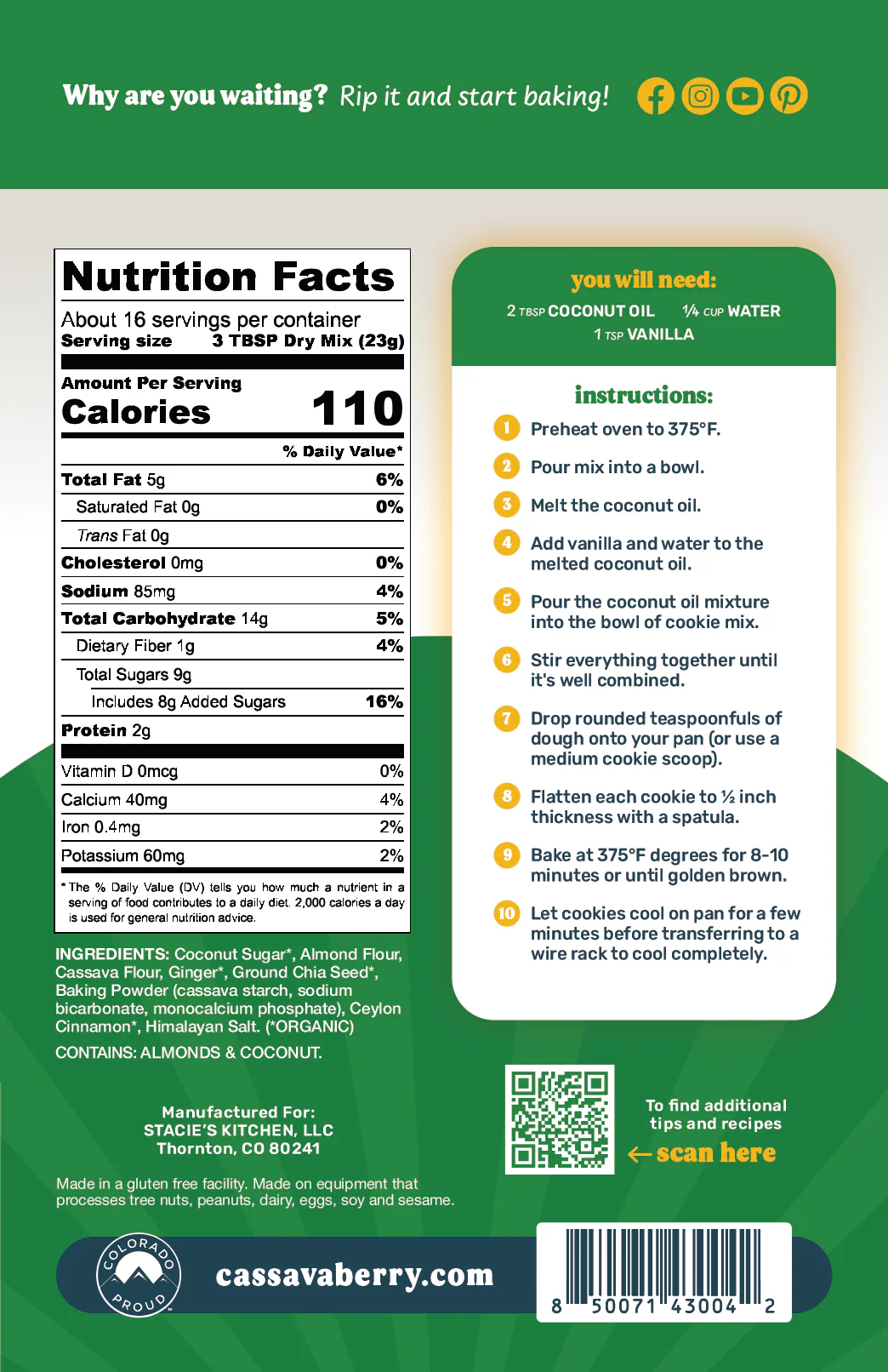 Gluten-Free & Plant-Based Gingersnap Cookie Baking Mix **Limited Edition** - Image 3