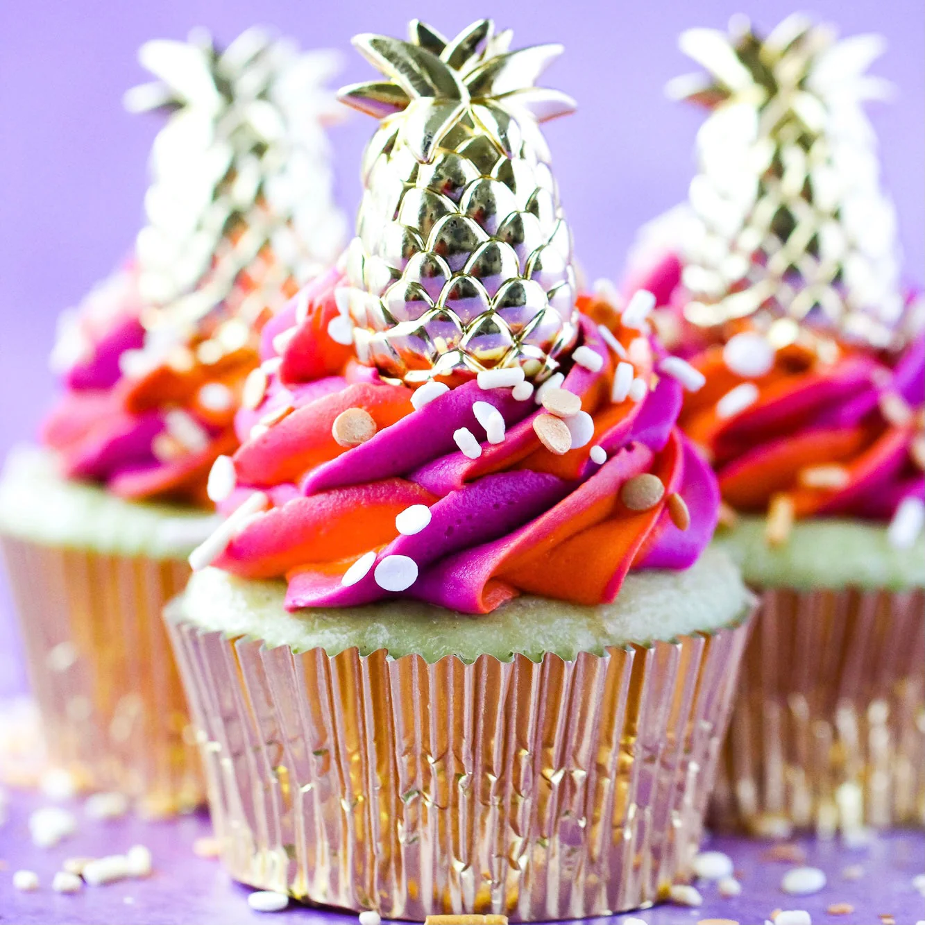 Gold Pineapple Dessert Toppers - Image 2