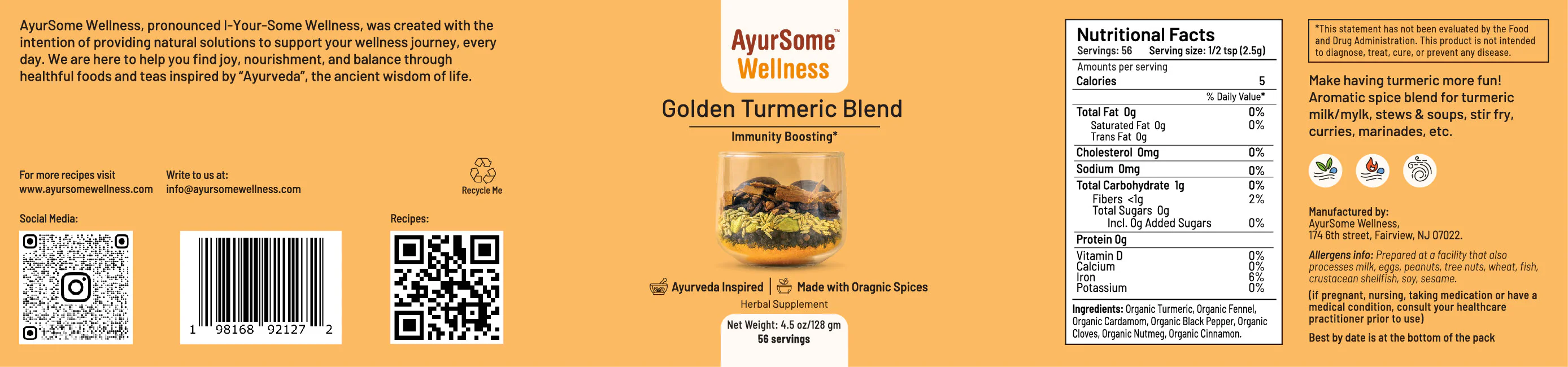Golden Turmeric Blend | Organic spice blend for Turmeric Milk & cooking - Image 5