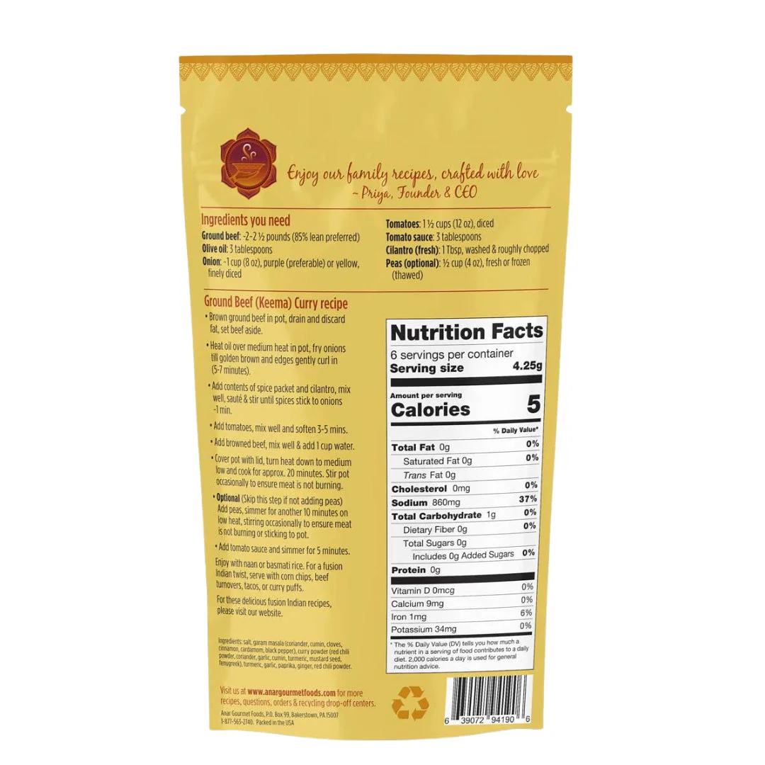 Ground Beef (Keema) Curry Gourmet Seasoning Kit | Family Size - Image 4