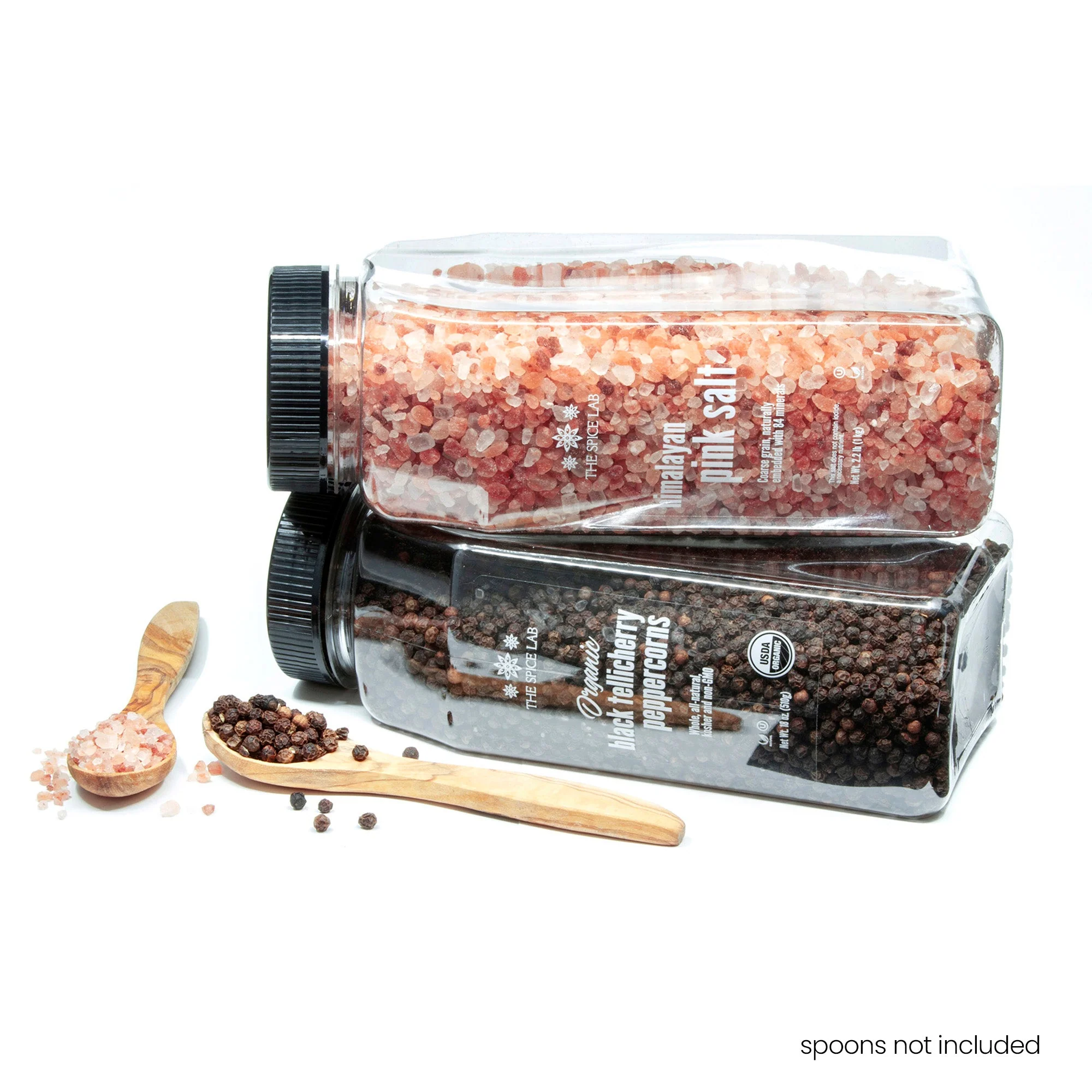Himalayan Pink Salt Coarse & Organic Black Tellicherry Peppercorns Combo Pack - Image 2