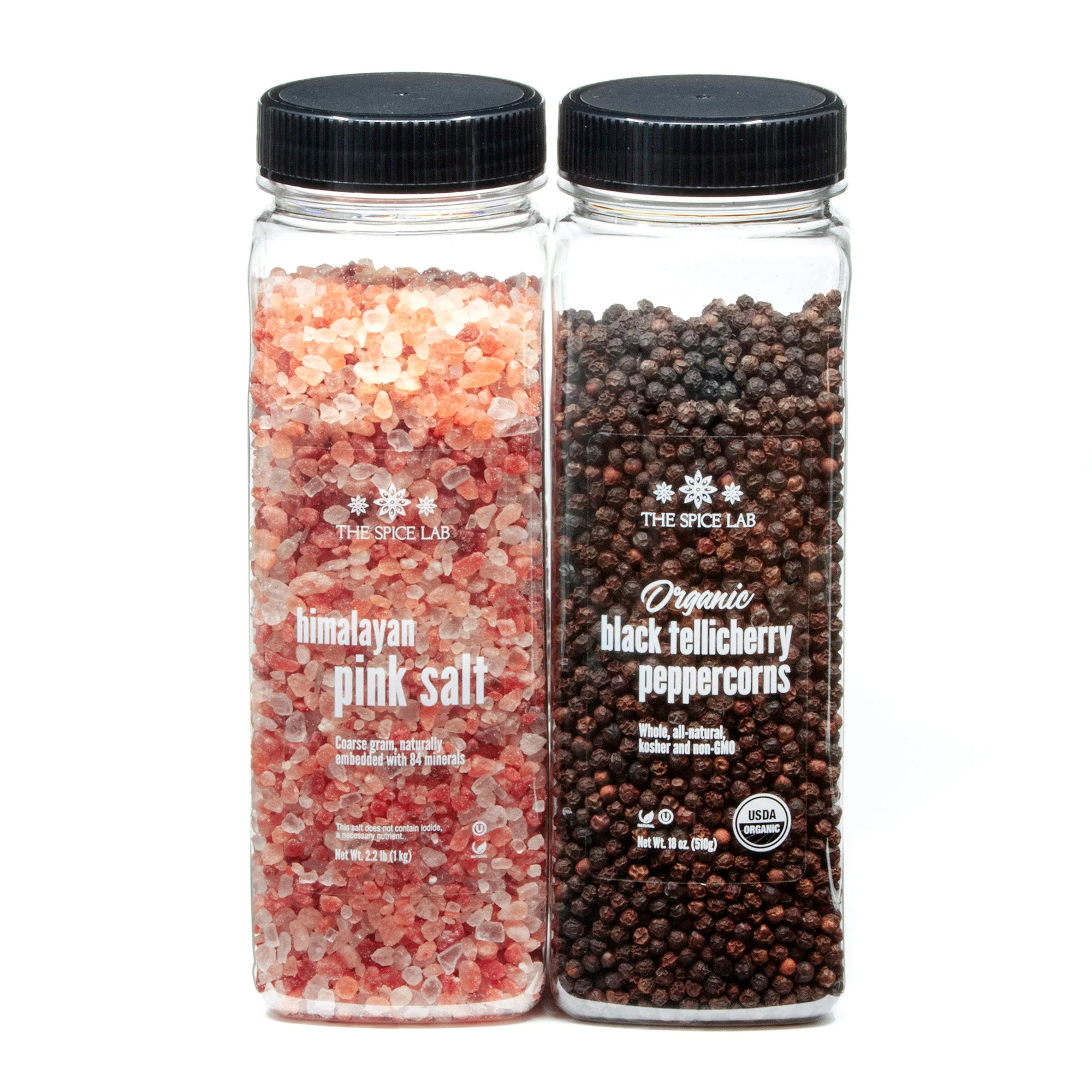 Himalayan Pink Salt Coarse & Organic Black Tellicherry Peppercorns Combo Pack - Image 3