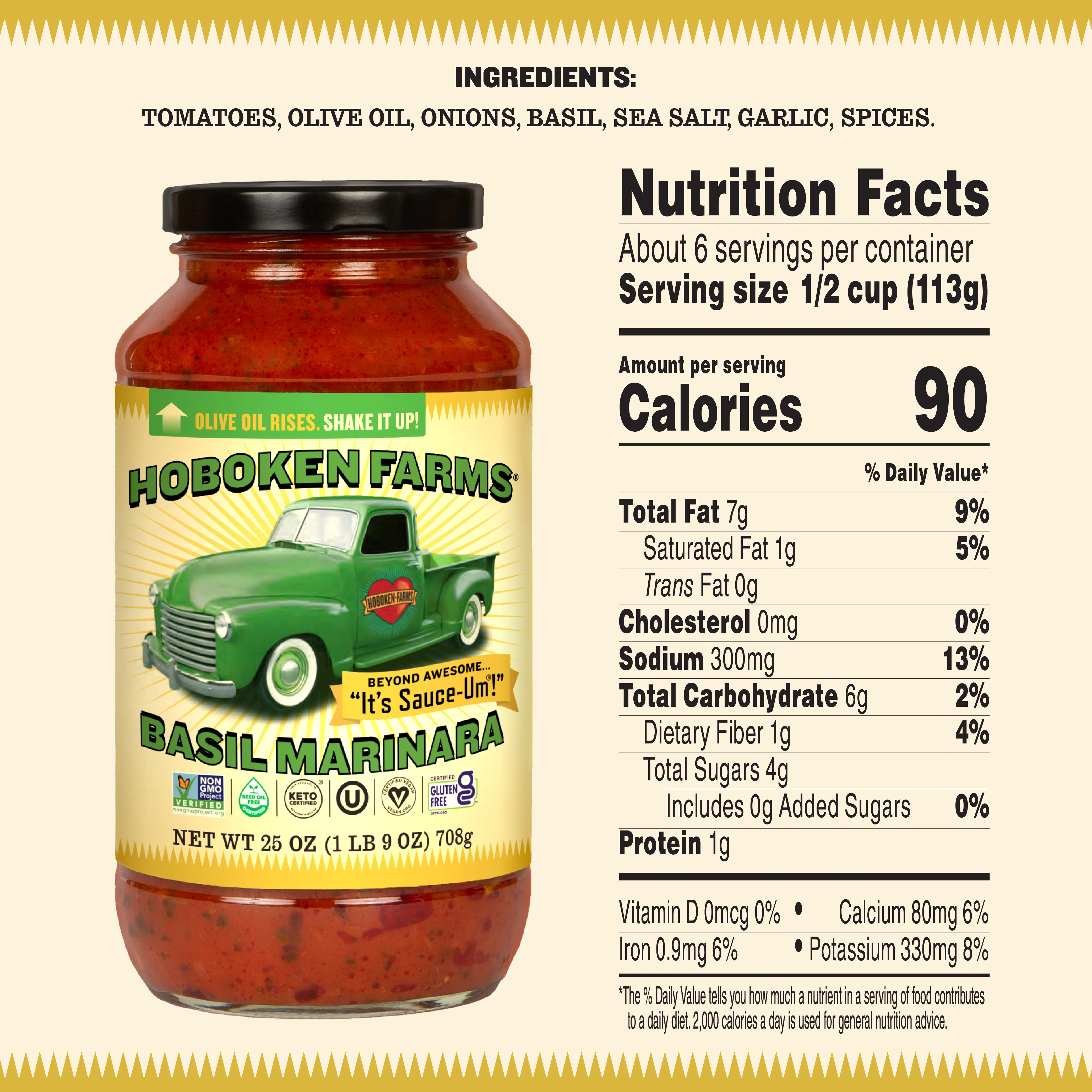 Hoboken Farms Basil Marinara Sauce 4 Pack - Image 3