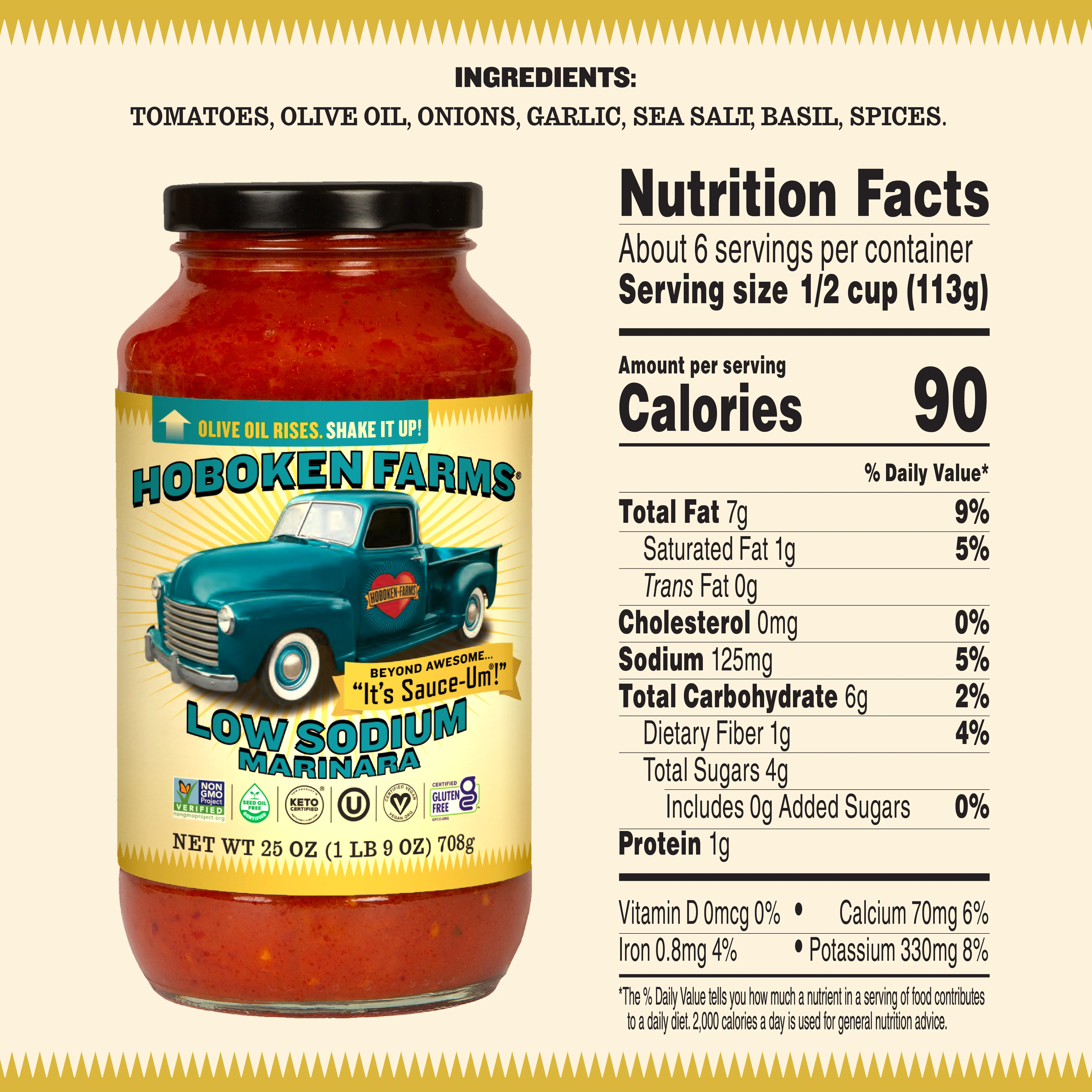 Hoboken Farms Low Sodium Marinara Sauce 2 Pack - Image 3