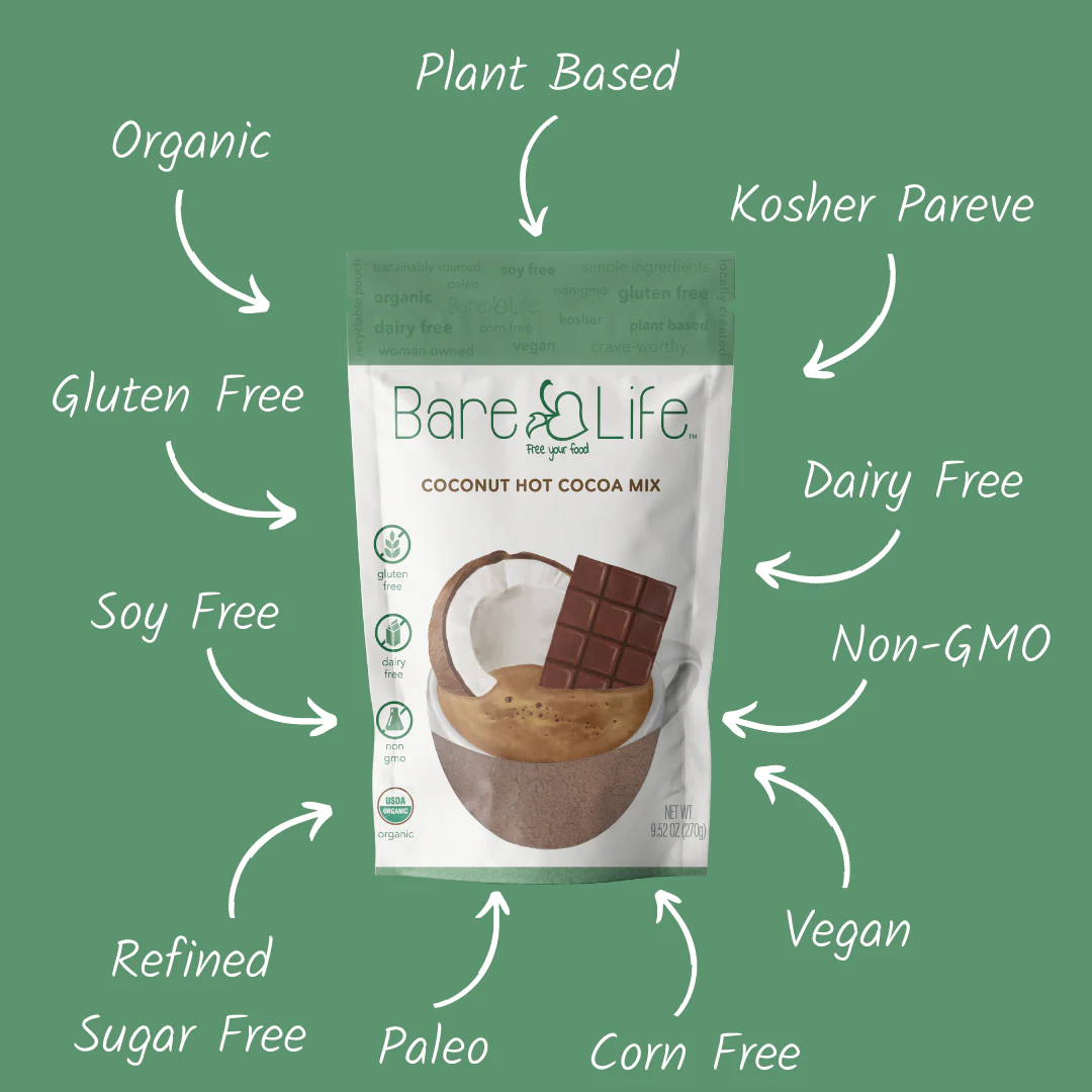 Instant Dairy Free Coconut Hot Cocoa Mix  |  10 Serving Pouch | Gluten Free, Vegan and Organic - Image 3