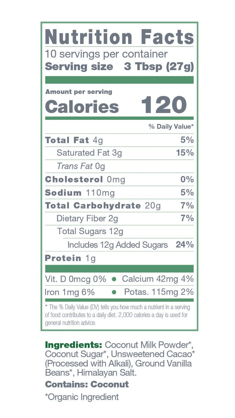 Instant Dairy Free Coconut Hot Cocoa Mix  |  10 Serving Pouch | Gluten Free, Vegan and Organic - Image 7