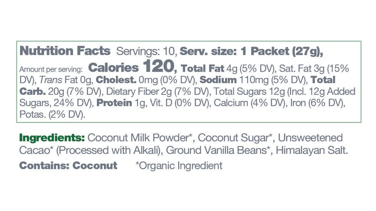 Instant Dairy Free Coconut Hot Cocoa Mix  | Single Serving 10 Pack |Gluten Free, Vegan and Organic - Image 7
