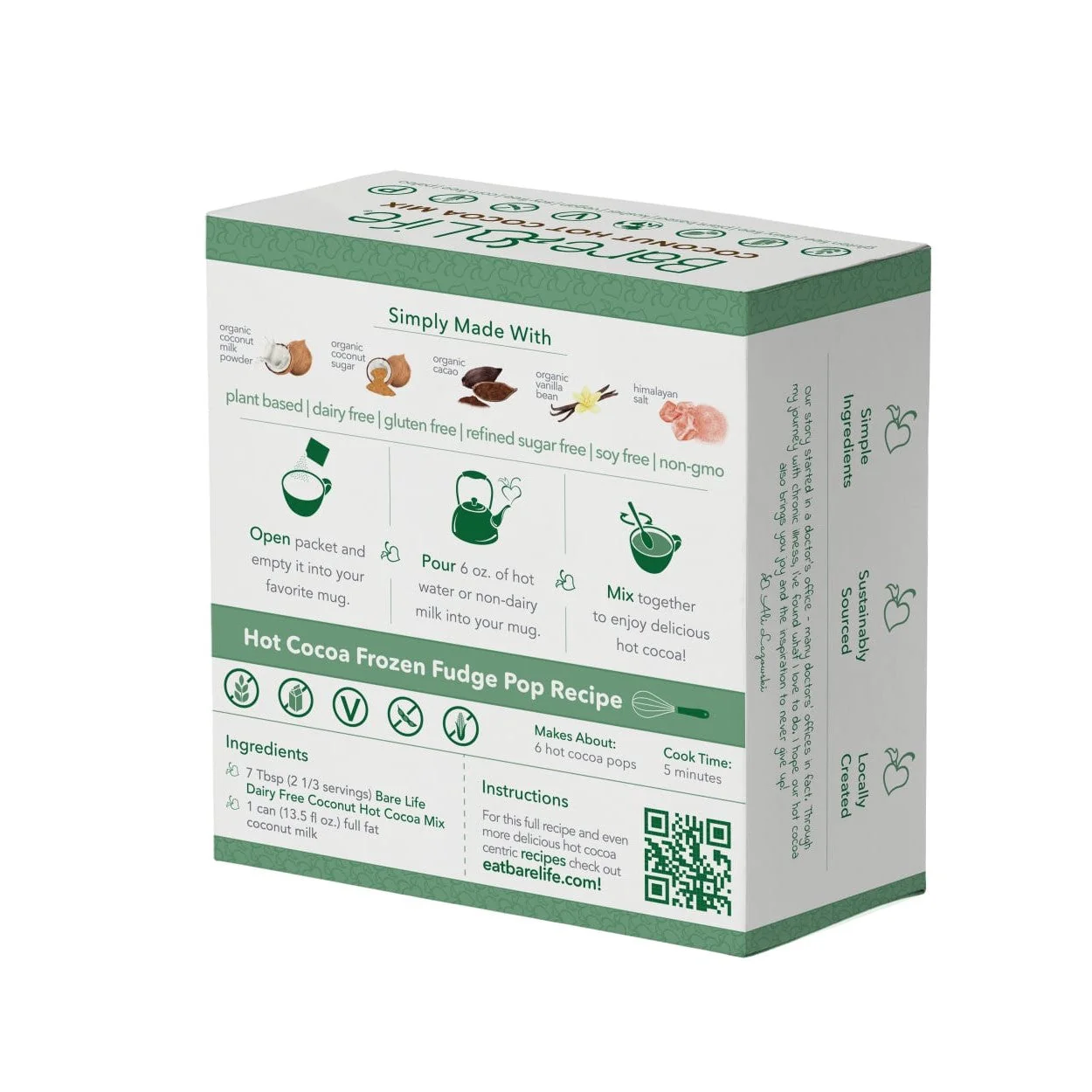 Instant Dairy Free Coconut Hot Cocoa Mix  | Single Serving 5 Pack |Gluten Free, Vegan and Organic - Image 10