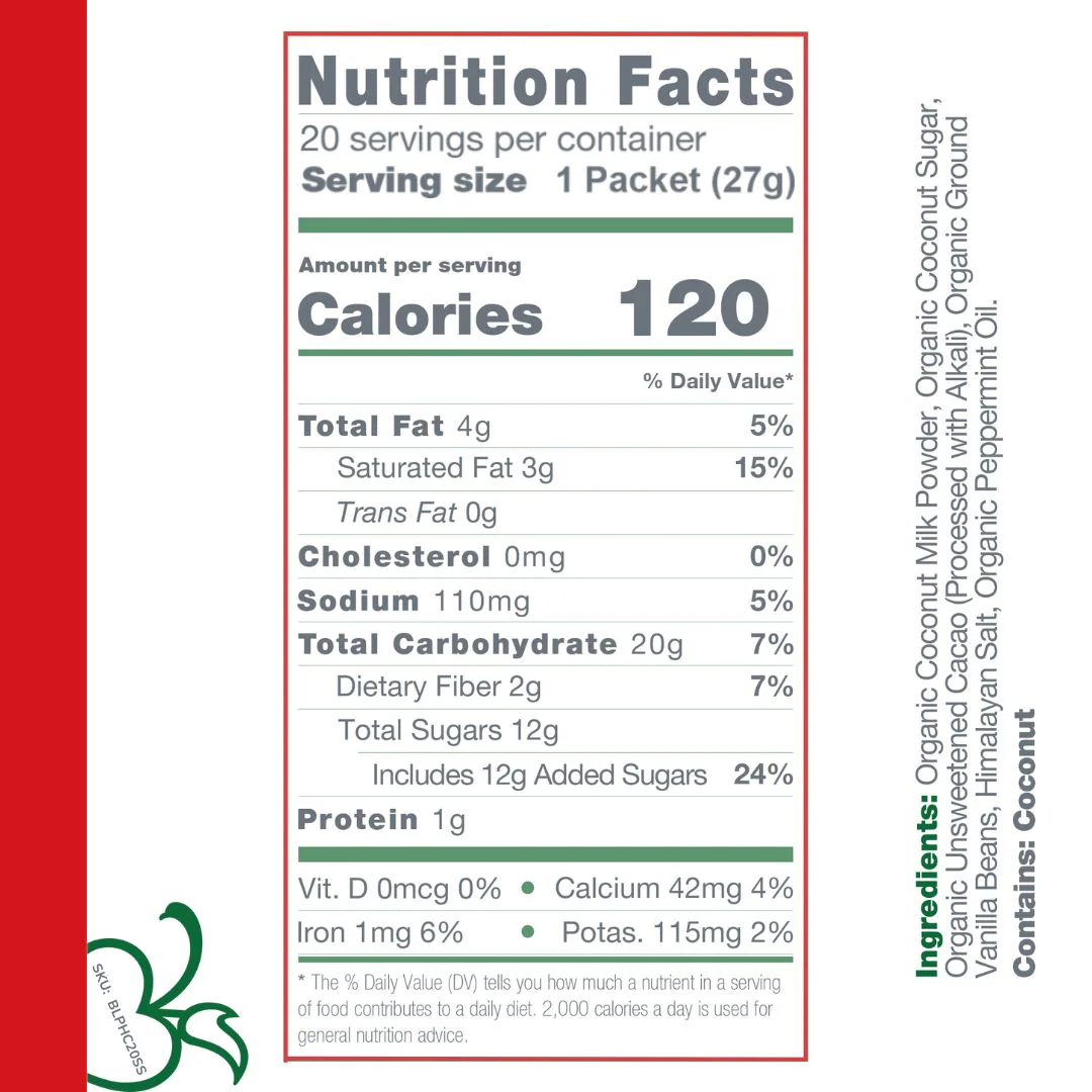 Instant Dairy Free Peppermint Hot Cocoa Mix  |  20 Pack Single Serving | Gluten Free, Vegan and Organic - Image 6