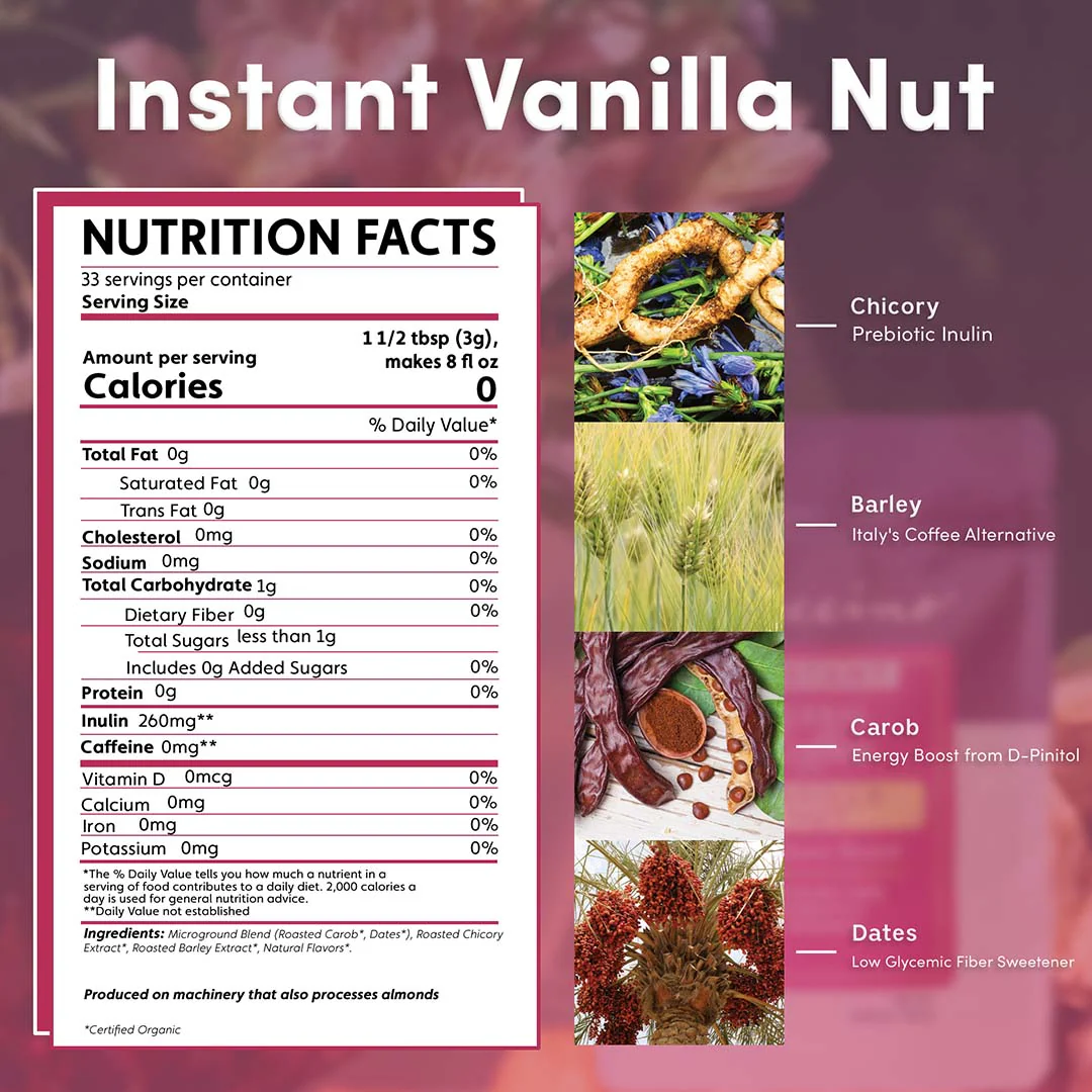 Instant Vanilla Nut Herbal Coffee - Image 3