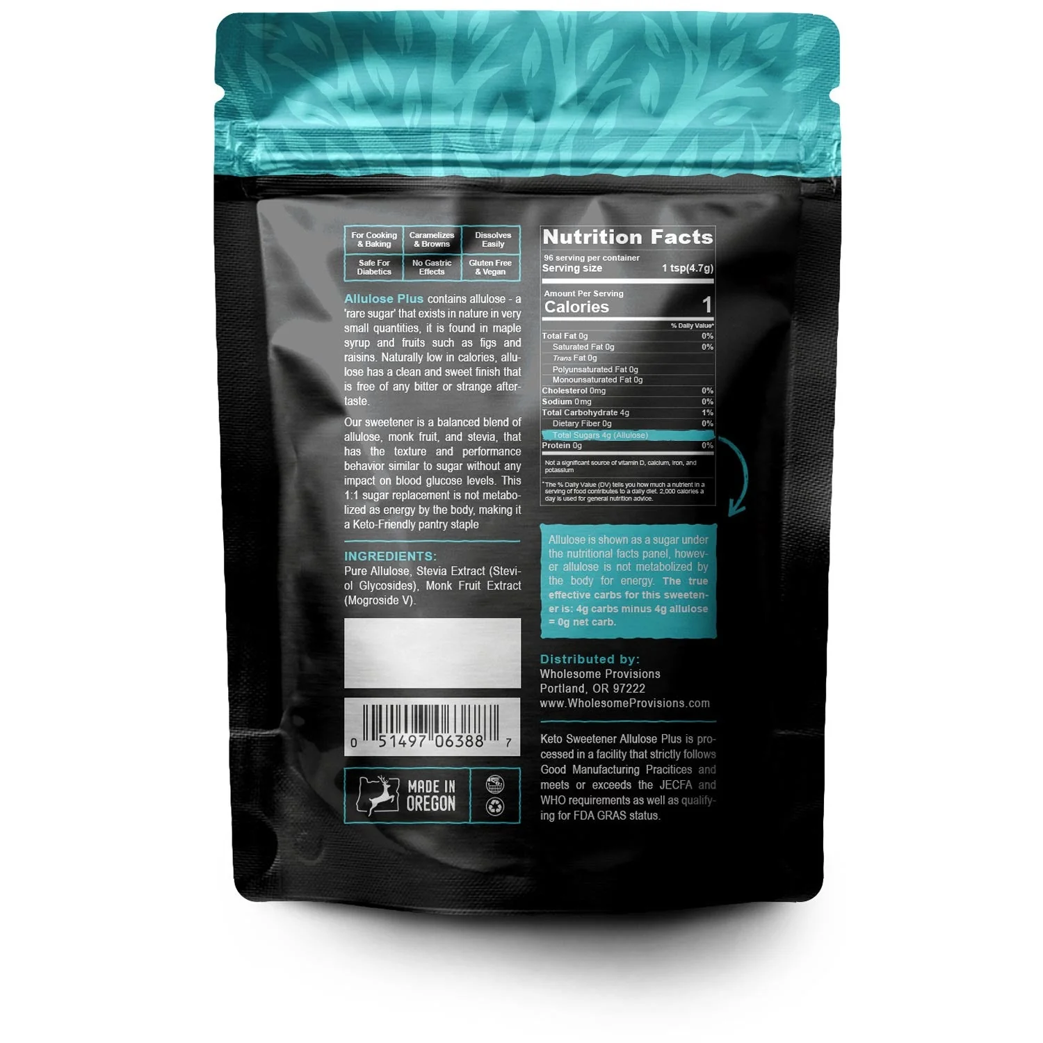 Keto Sweetener - Allulose Plus, 1:1 Sugar Substitute, Zero Aftertaste, 1 lb. - Image 4