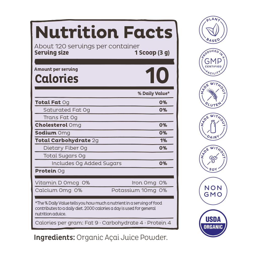 Organic Açaí Powder, 120 Servings - Image 6