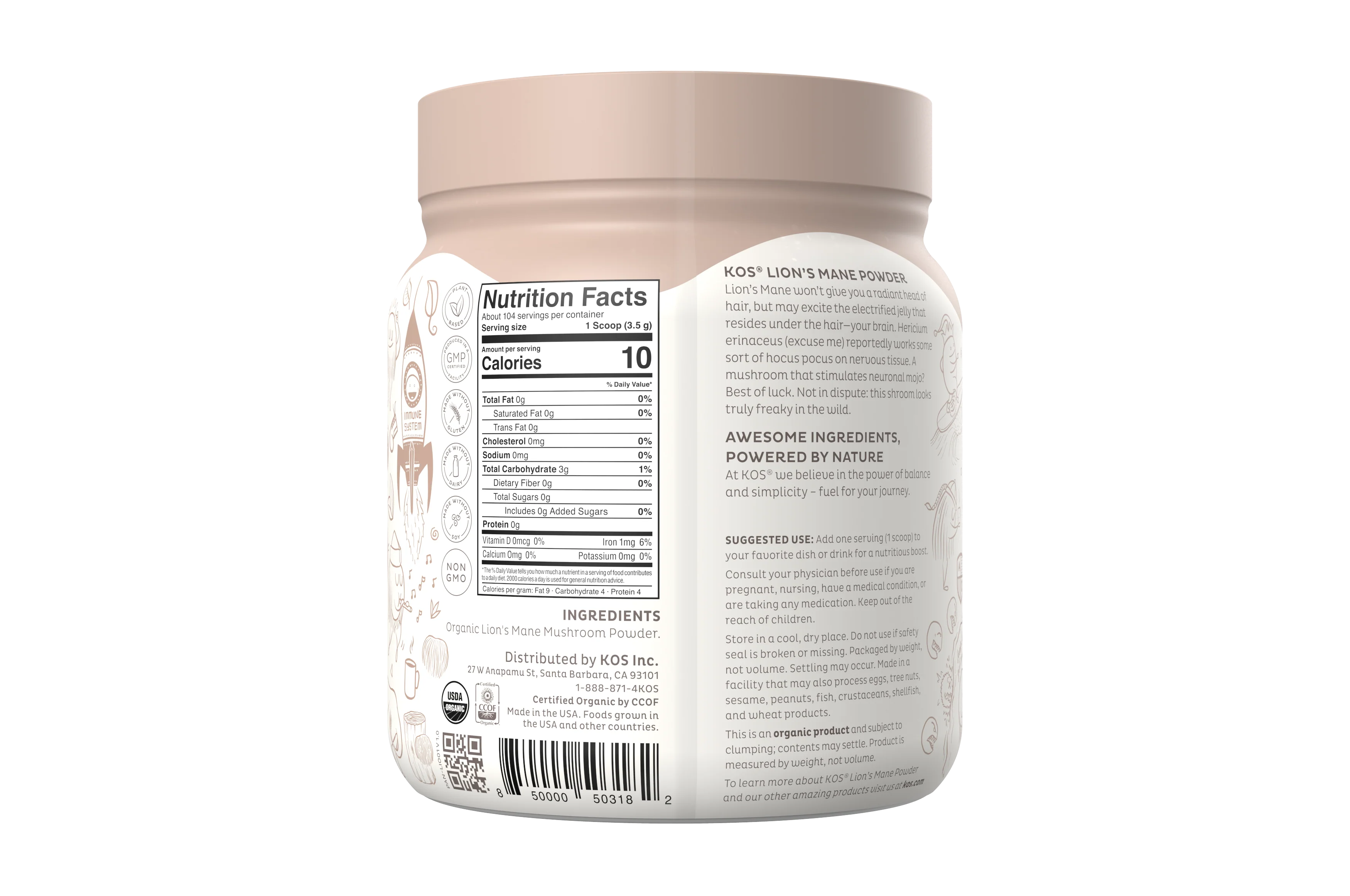 Organic Lion's Mane Powder, 104 Servings - Image 3