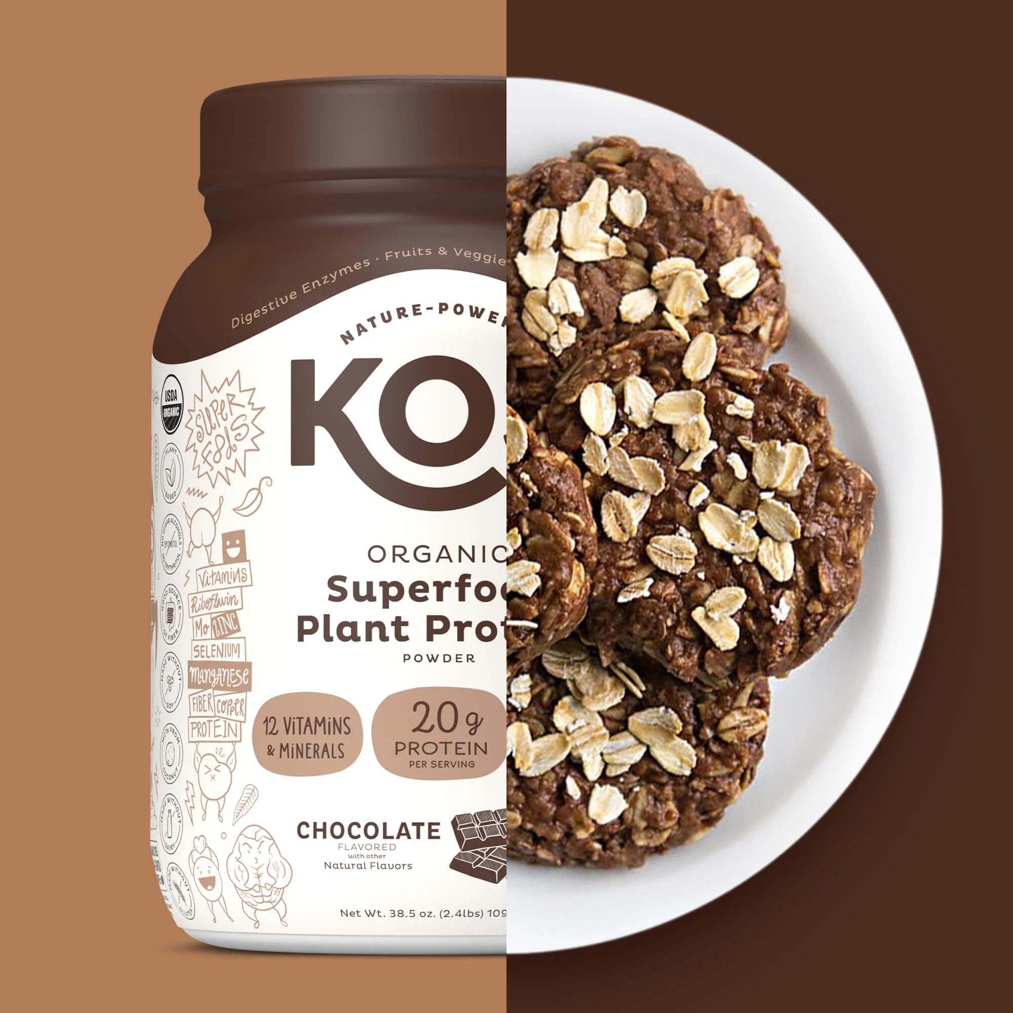 Organic Plant Protein, Chocolate, 28 Servings - Image 11
