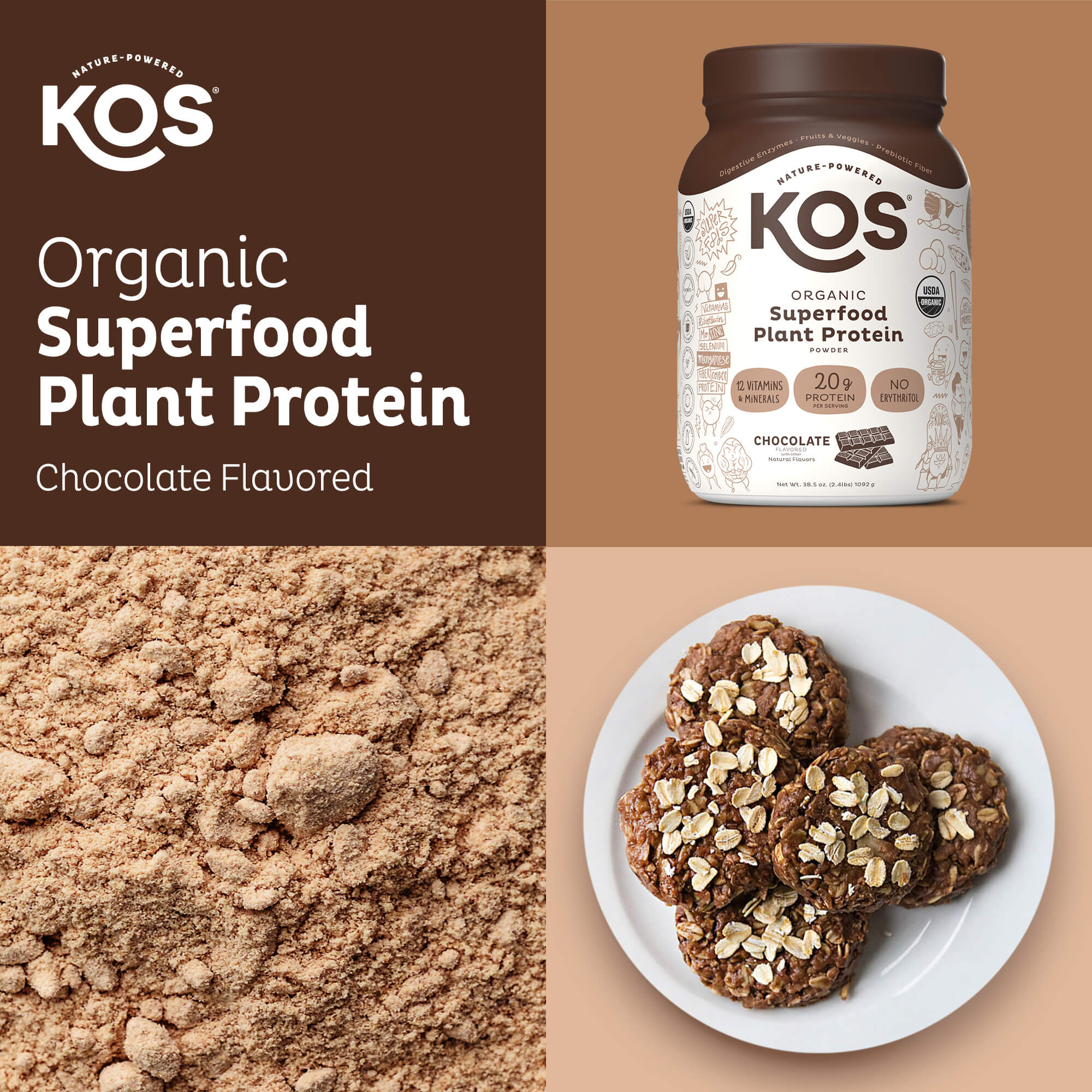Organic Plant Protein, Chocolate, 28 Servings - Image 13