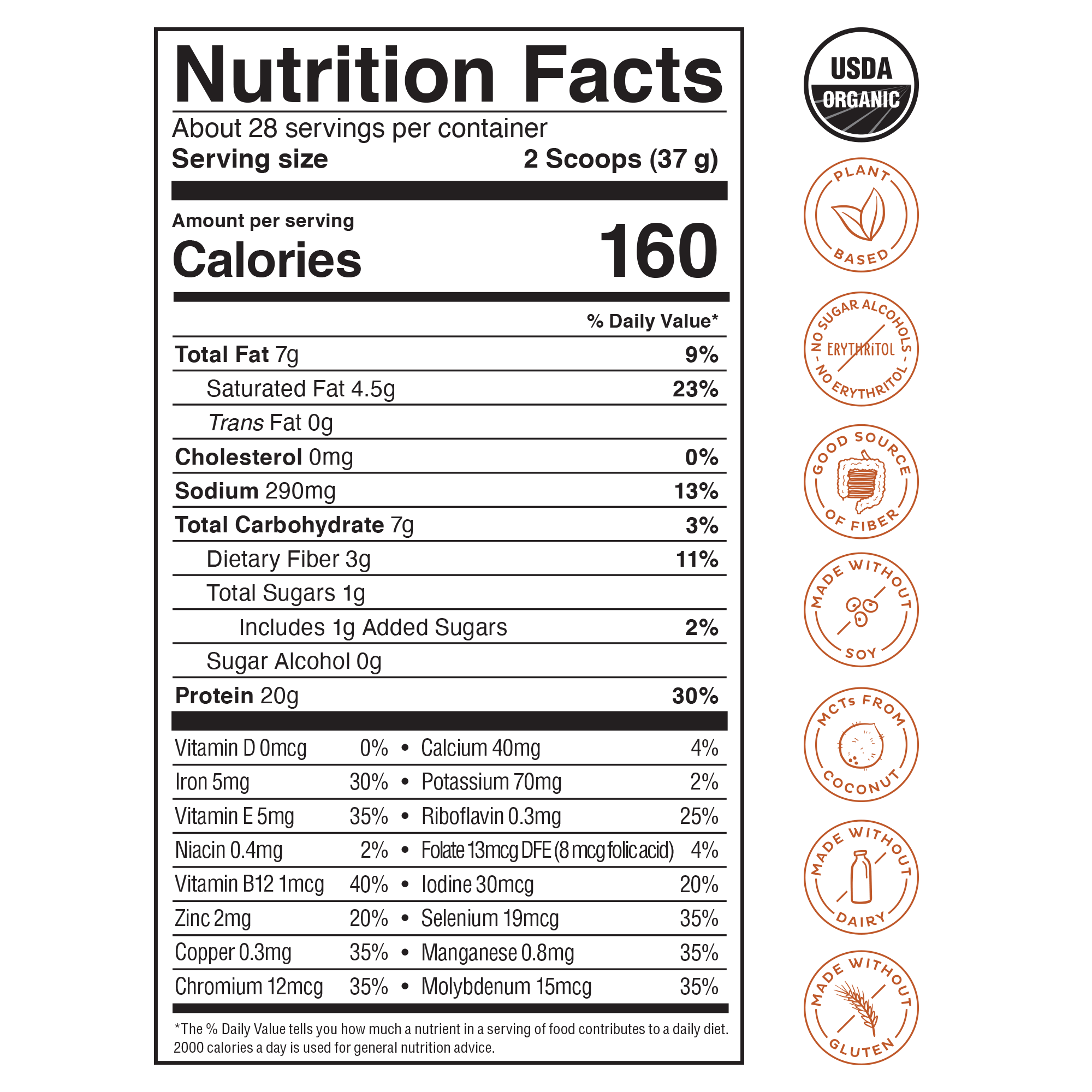 Organic Plant Protein, Salted Caramel Coffee, 28 Servings - Image 4
