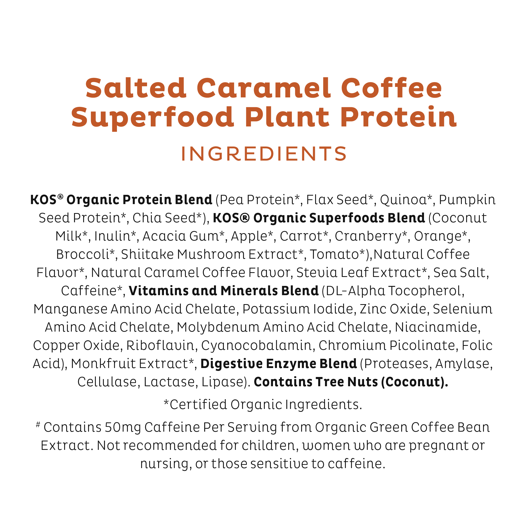 Organic Plant Protein, Salted Caramel Coffee, 28 Servings - Image 5